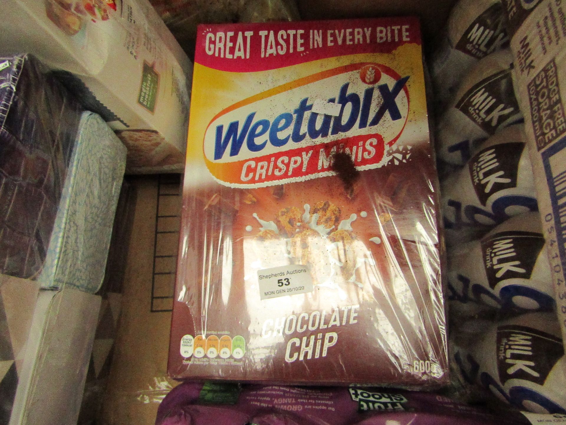 2x Weetabix - Chocolate Chip Crispy Minis 600g - Unused & Boxed.