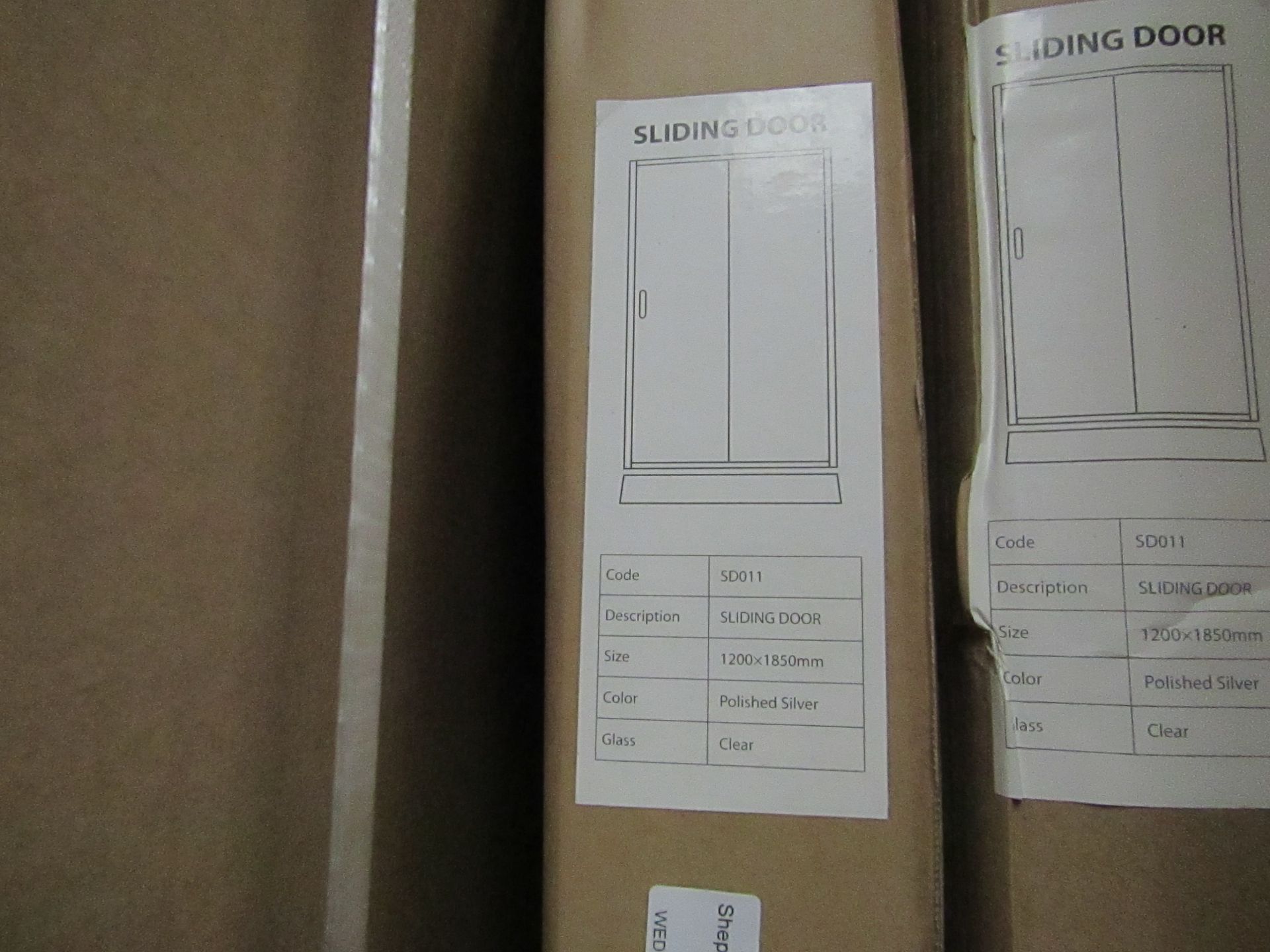 Wetroom 1200 x 1850mm deflector, new and boxed. SD011