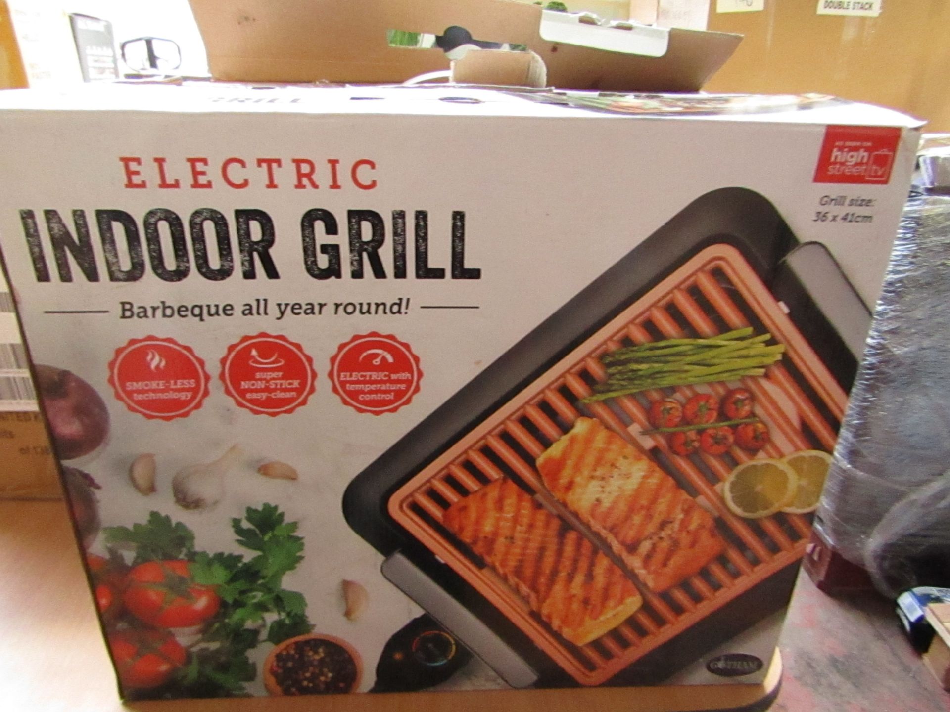 | 3X | ELECTRIC INDOOR GRILL | UNCHECKED AND BOXE | NO ONLINE RESALE | SKU - | RRP £- | TOTAL LOT