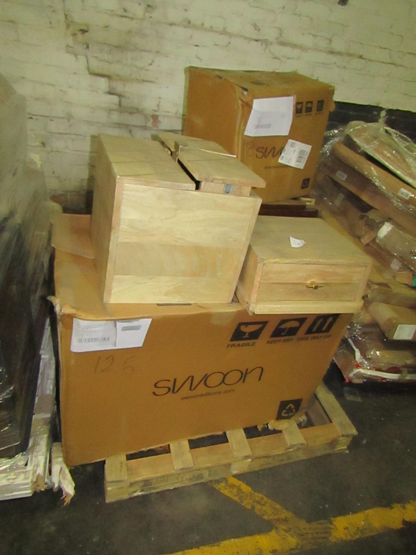 | 1X | PALLET OF SWOON B.E.R FURNITURE, UNMANIFESTED, WE HAVE NO IDEA WHAT IS ON THESE PALLETS OR