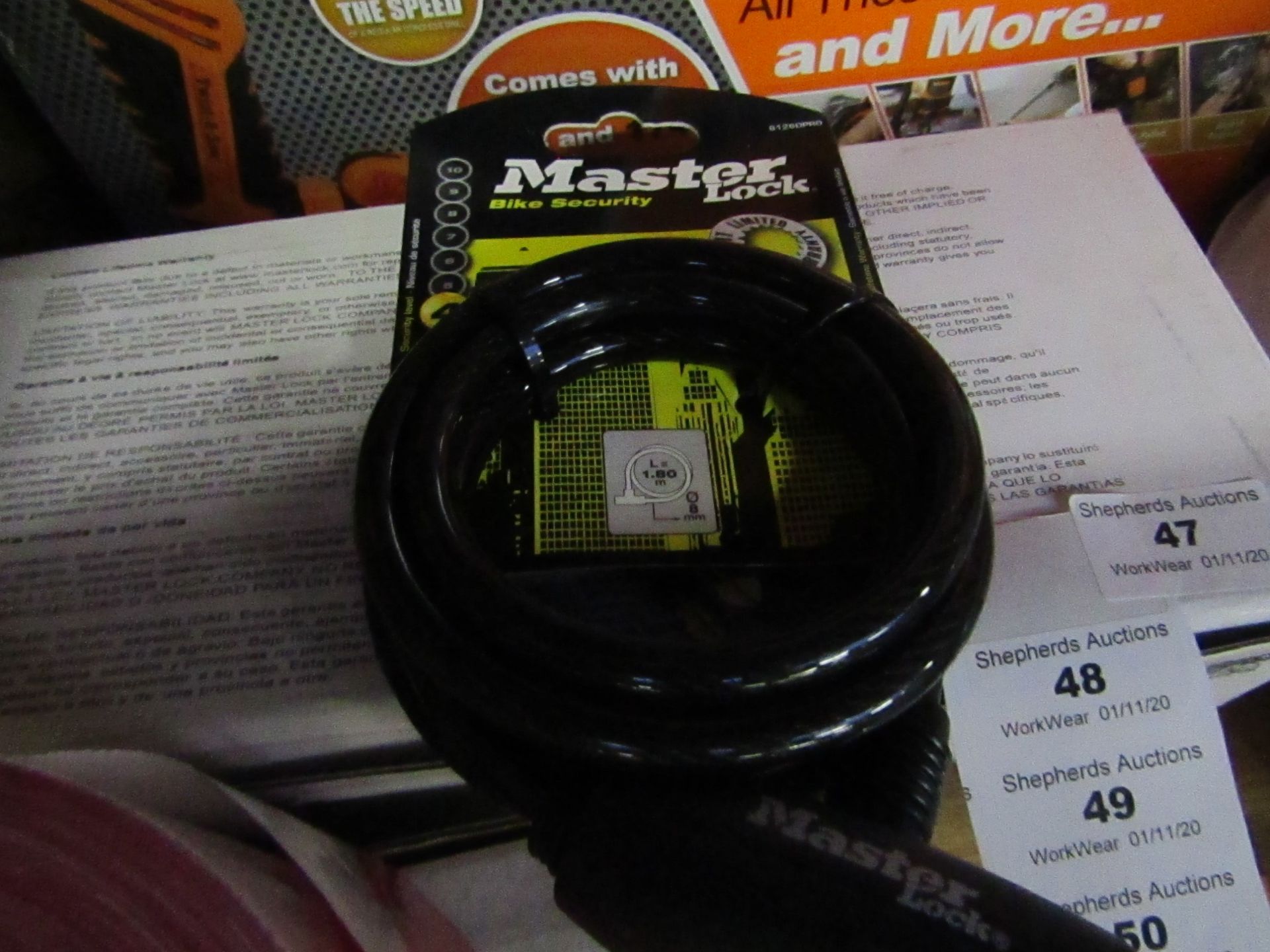 Master - Bicycle Lock (2 Keys) - New.