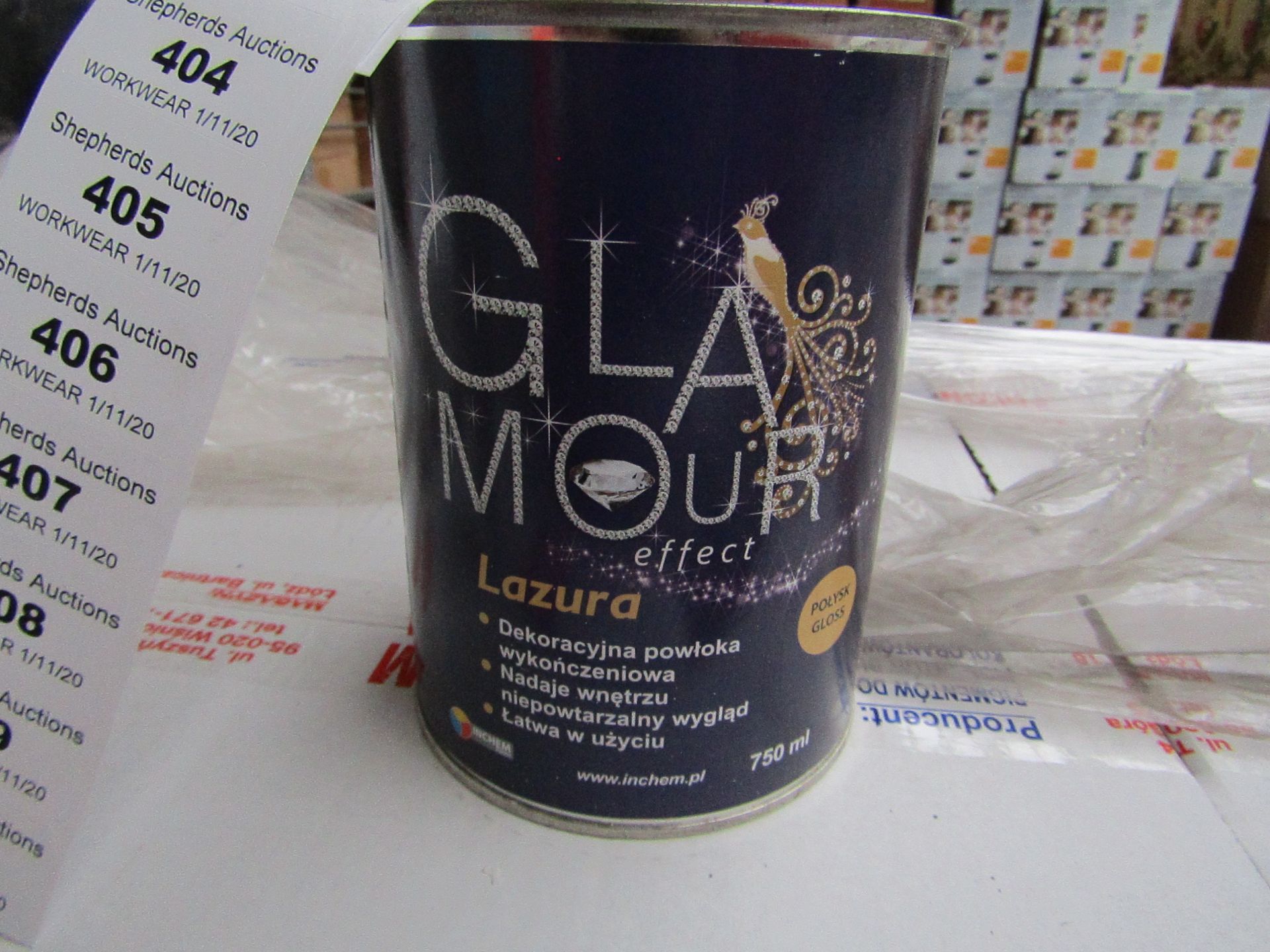 6x Glamour - Lazura Glossy Glaze Paint (750ml) - All New & Sealed.