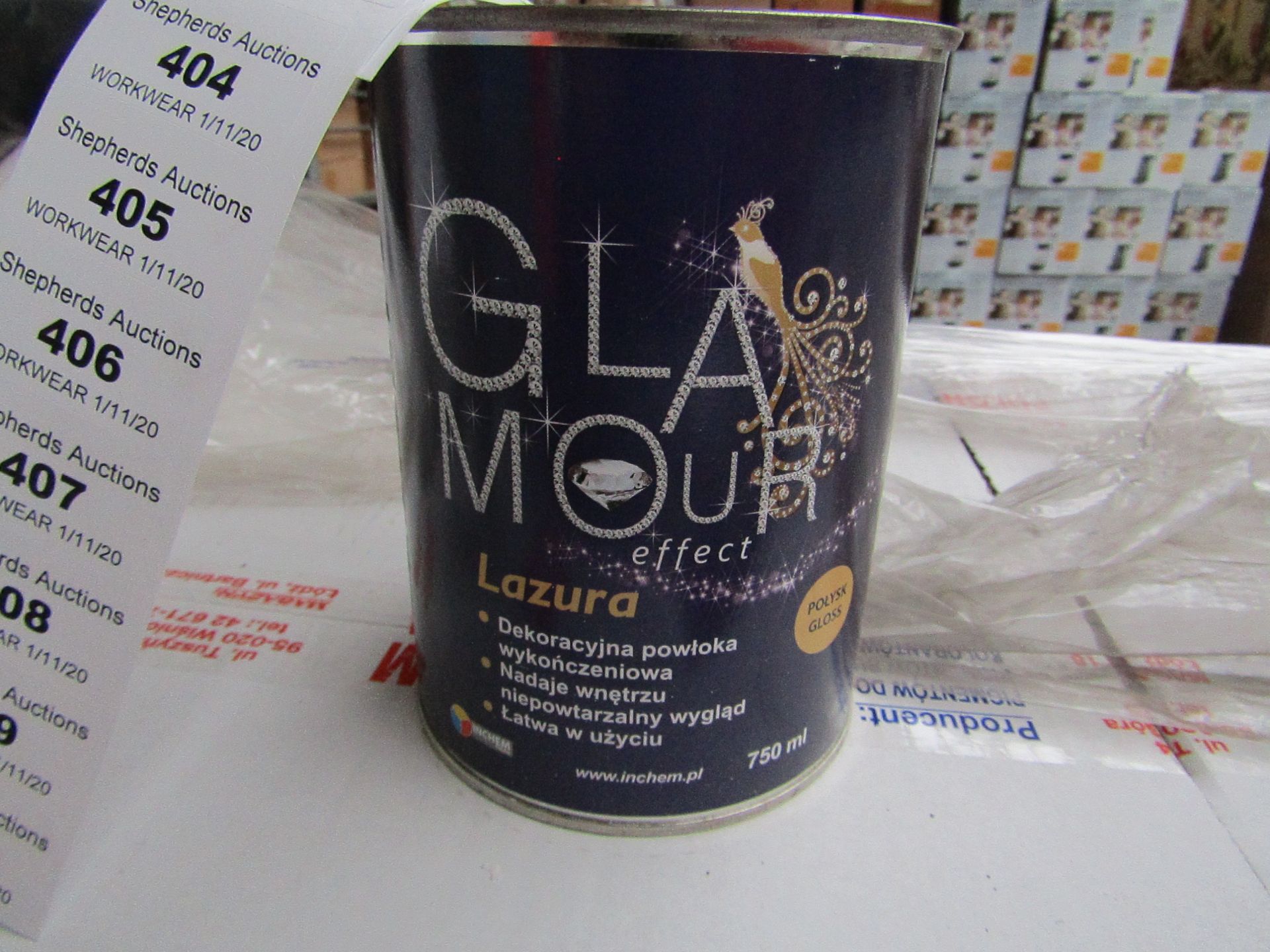 6x Glamour - Lazura Glossy Glaze Paint (750ml) - All New & Sealed.