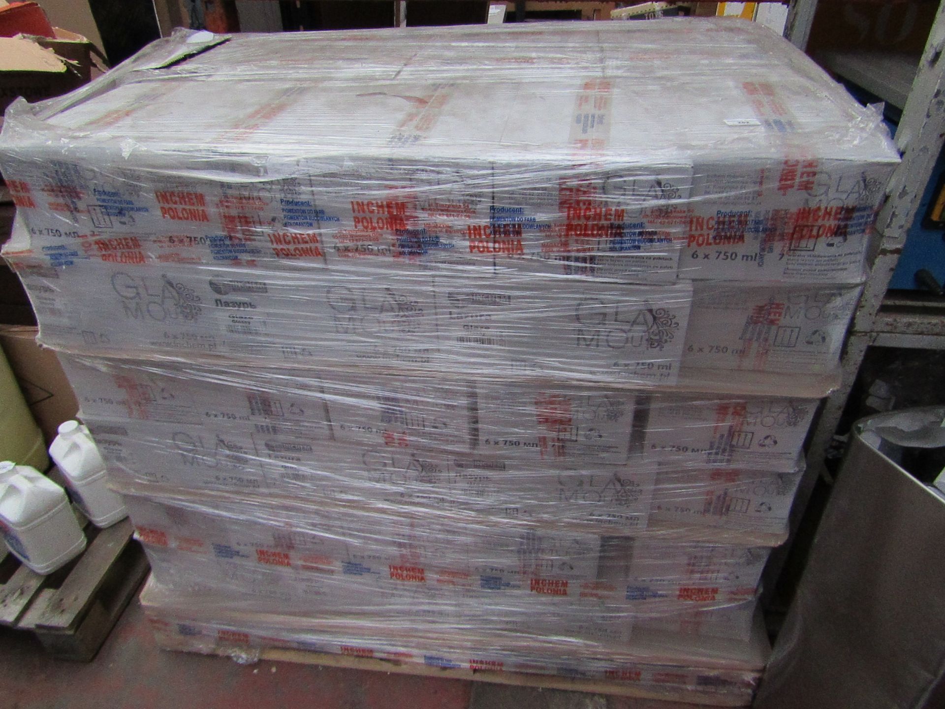 Pallet of Approx 72 Boxes of 6 Units Per Box 750ml Glamour - Lazura Glossy Glaze Paint - All New &