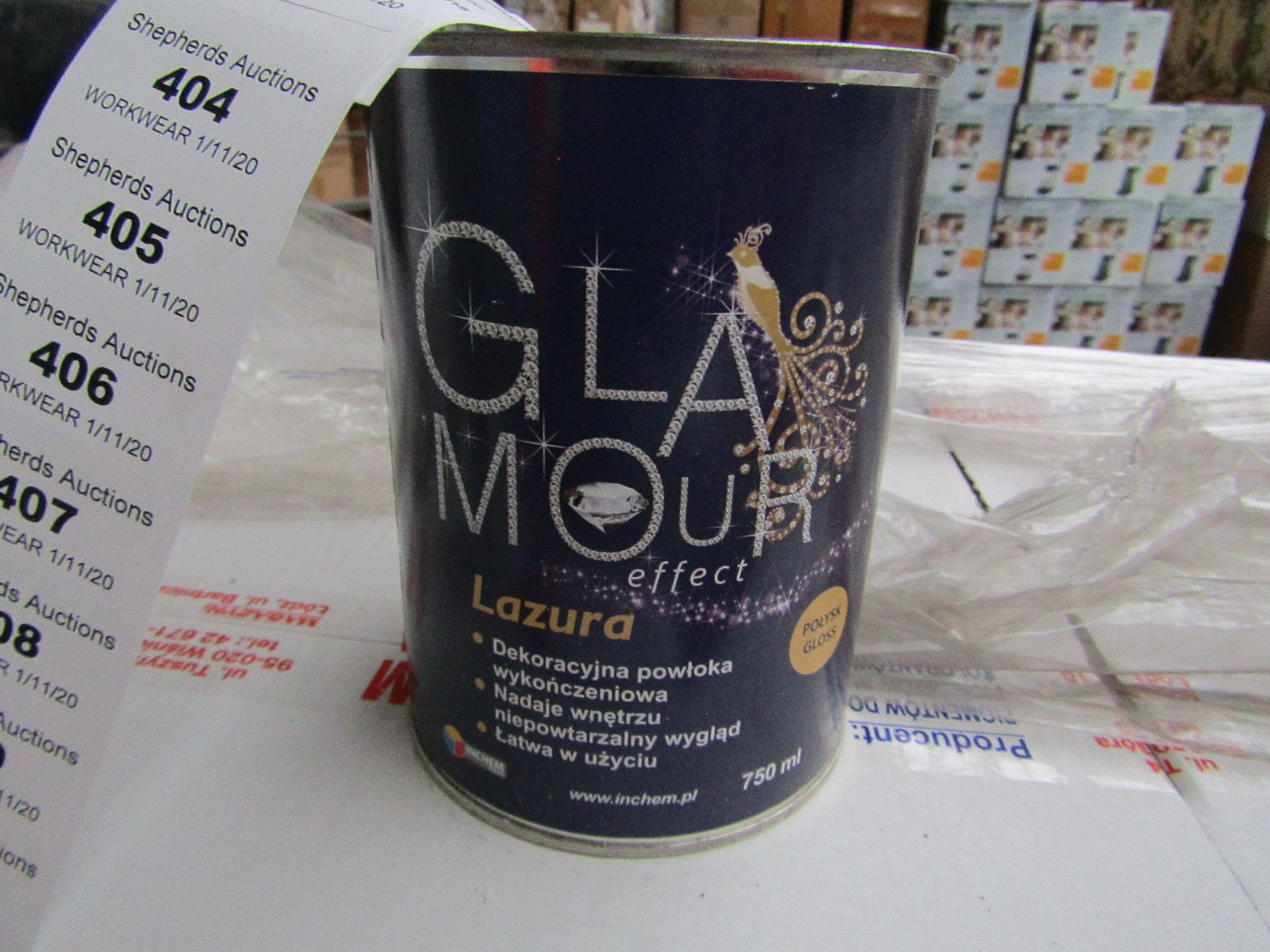 6x Glamour - Lazura Glossy Glaze Paint (750ml) - All New & Sealed.