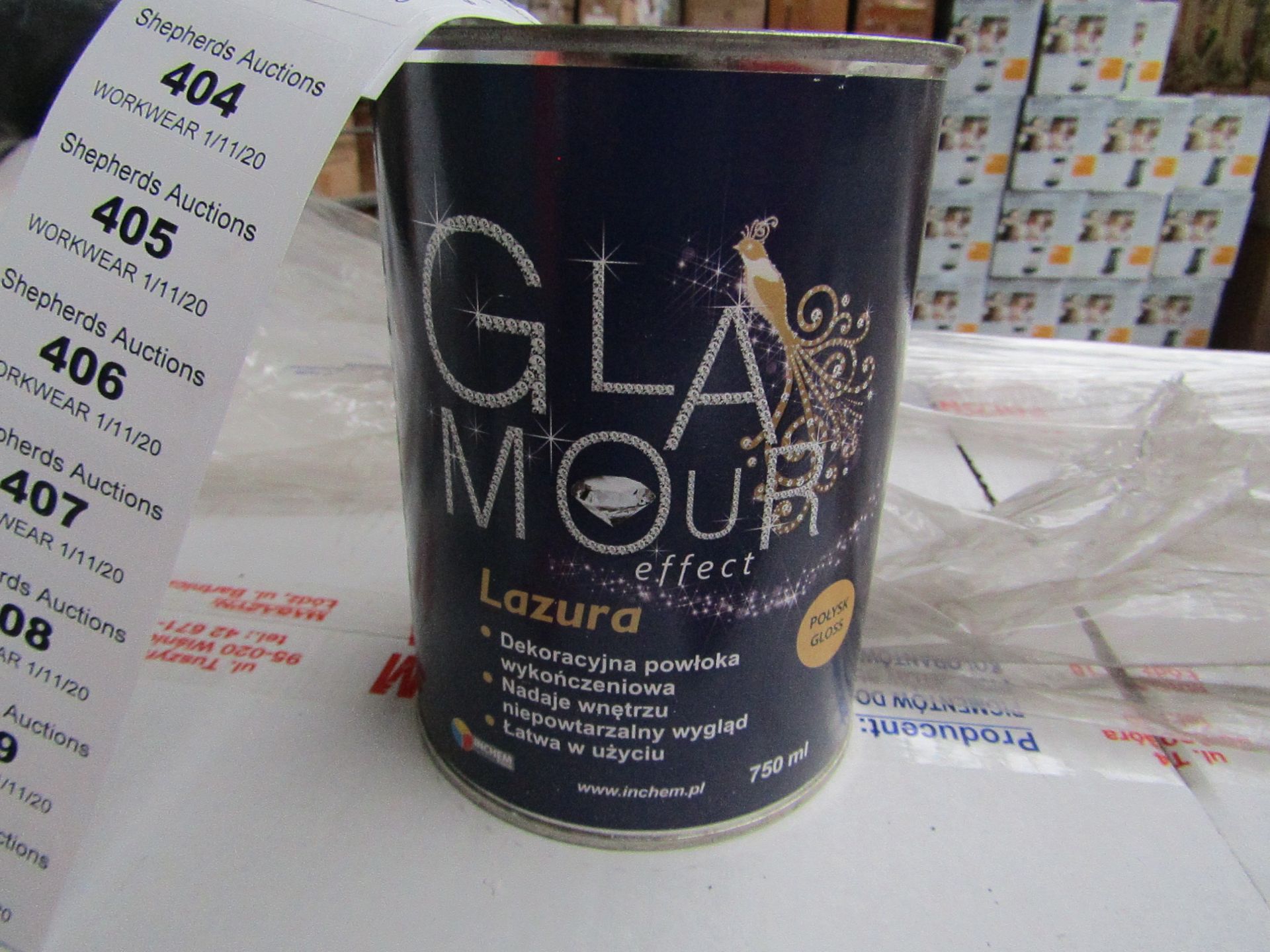 6x Glamour - Lazura Glossy Glaze Paint (750ml) - All New & Sealed.