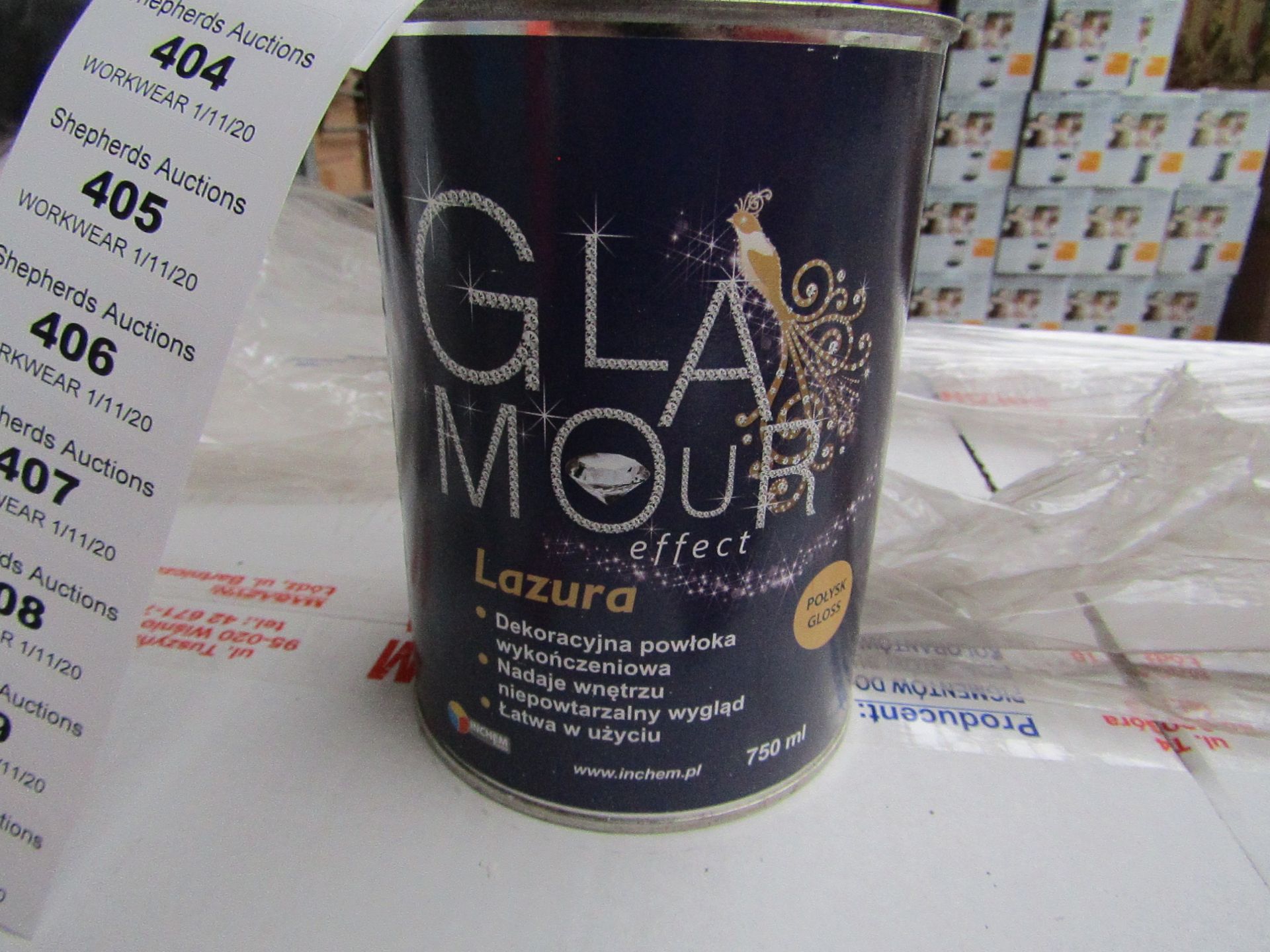 6x Glamour - Lazura Glossy Glaze Paint (750ml) - All New & Sealed.