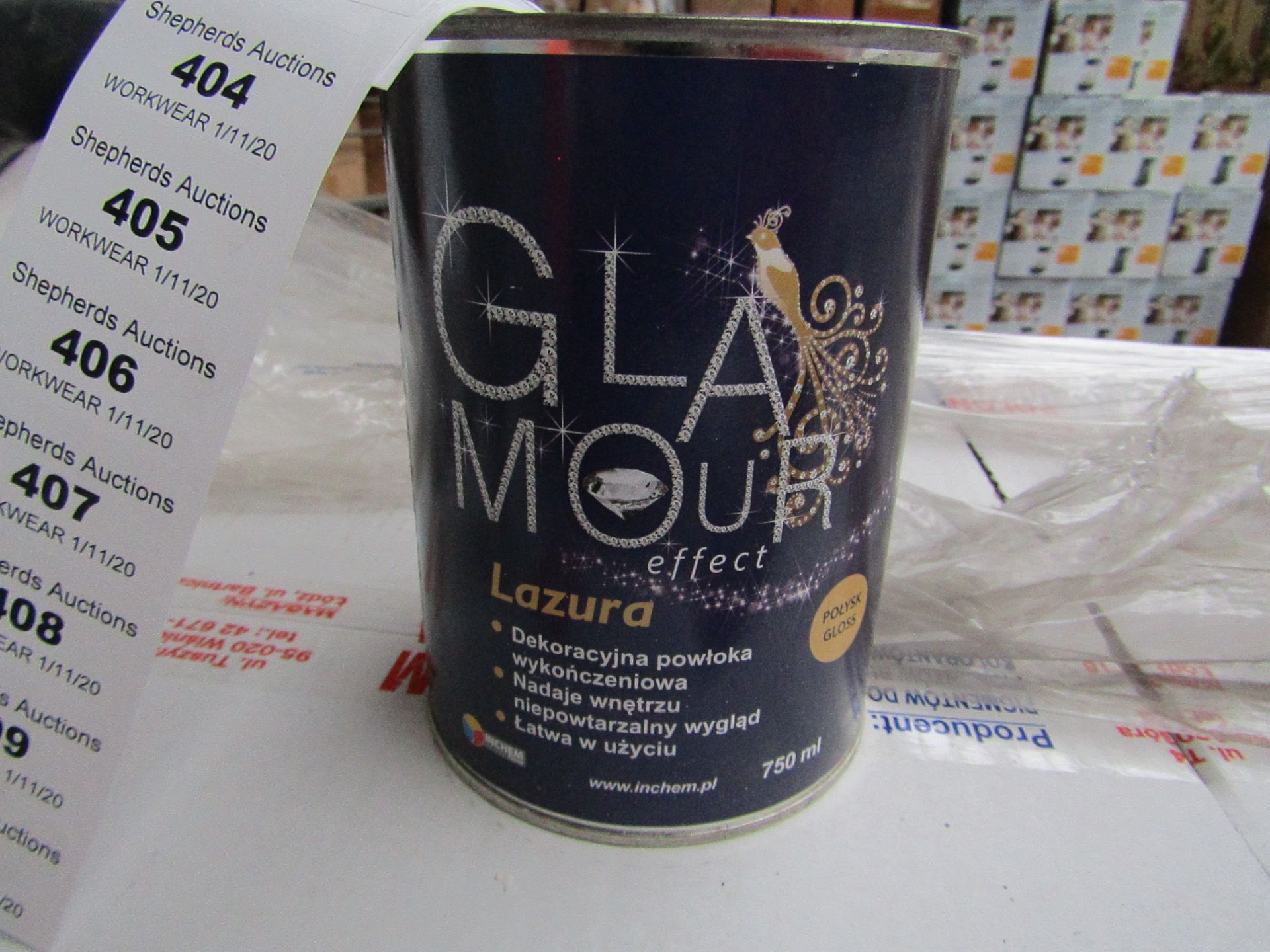 6x Glamour - Lazura Glossy Glaze Paint (750ml) - All New & Sealed.