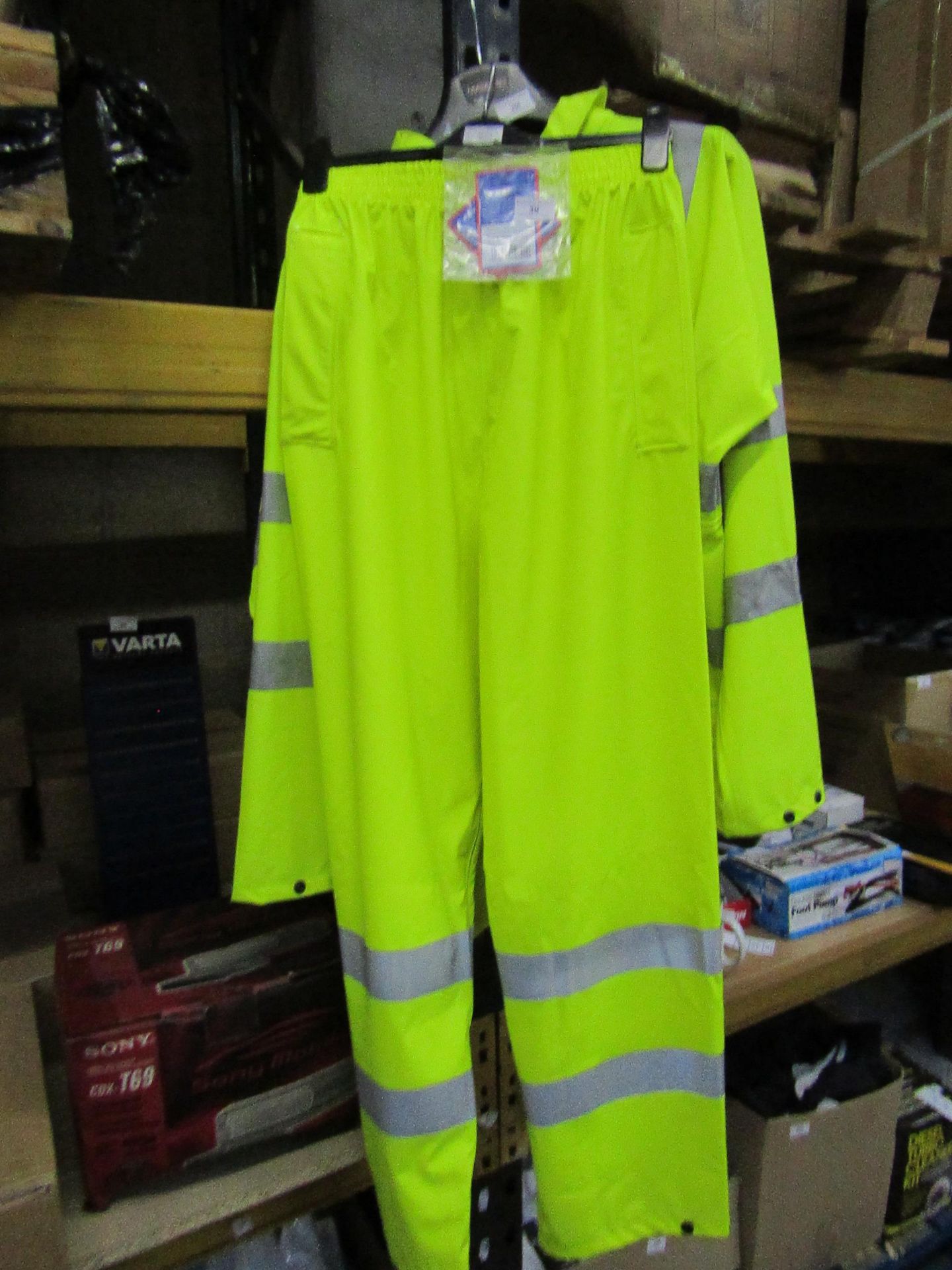 1x ST Workwear - Hi-Vis Yellow PU Trousers - Size Medium - With Original Tags. & 1x ST Workwear -