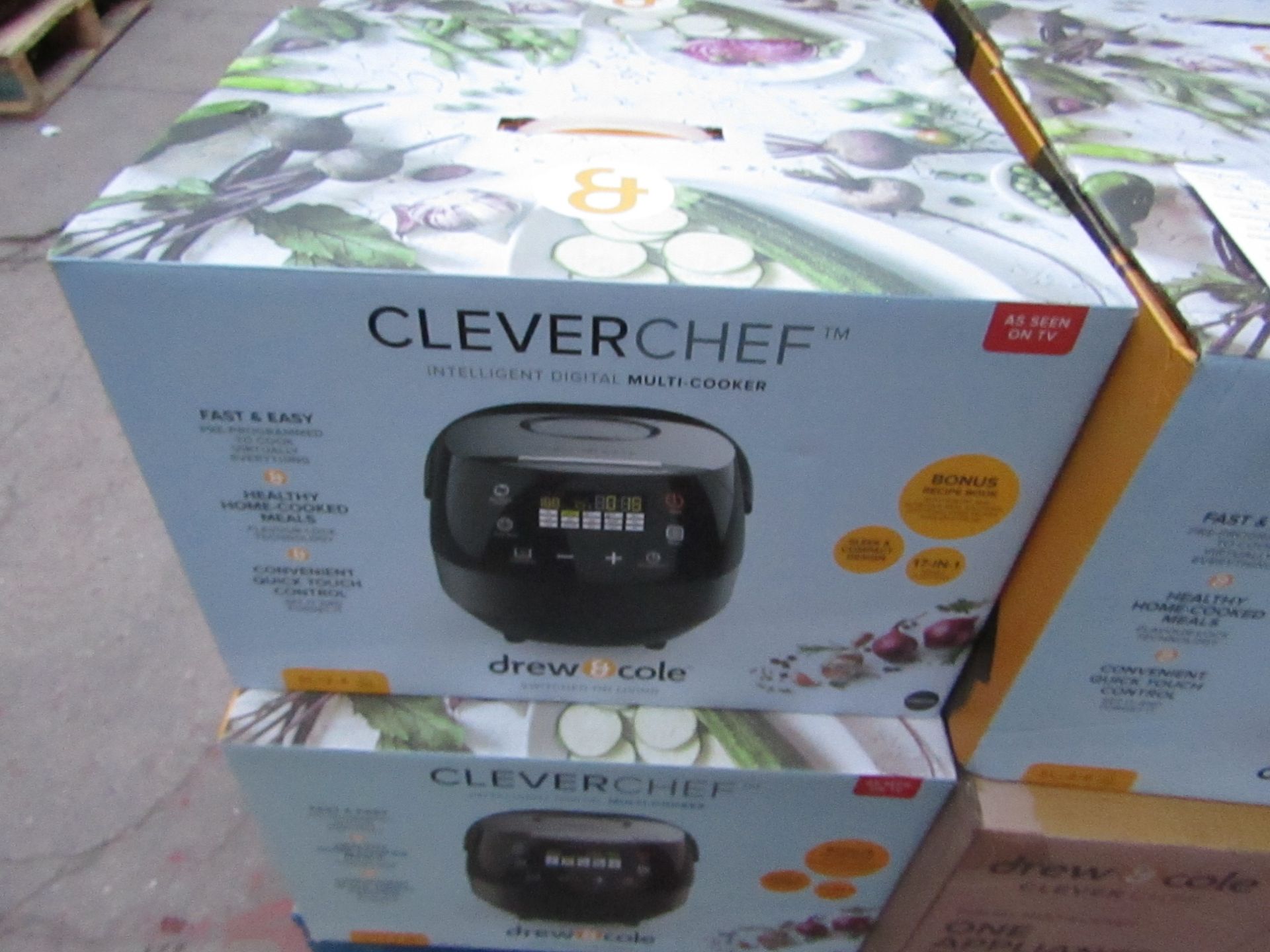 | 1X | DREW AND COLE CLEVER CHEF | BOXED AND REFURBISHED | NO ONLINE RESALE | SKU - | RRP £69.99 |