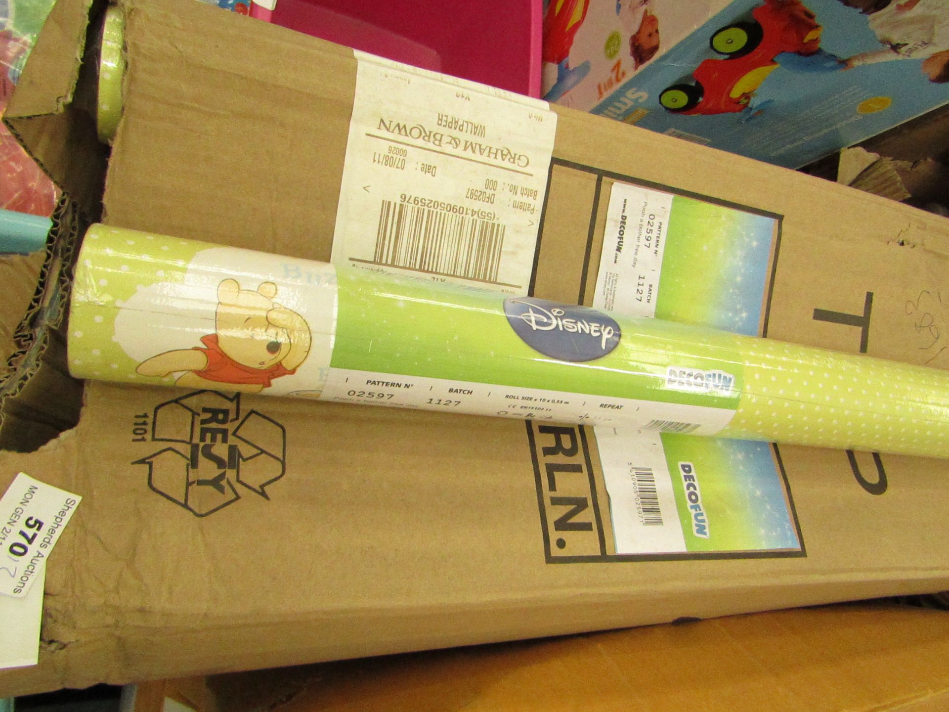 12 Rolls of Winnie The Pooh Wallpaper. New & Packaged