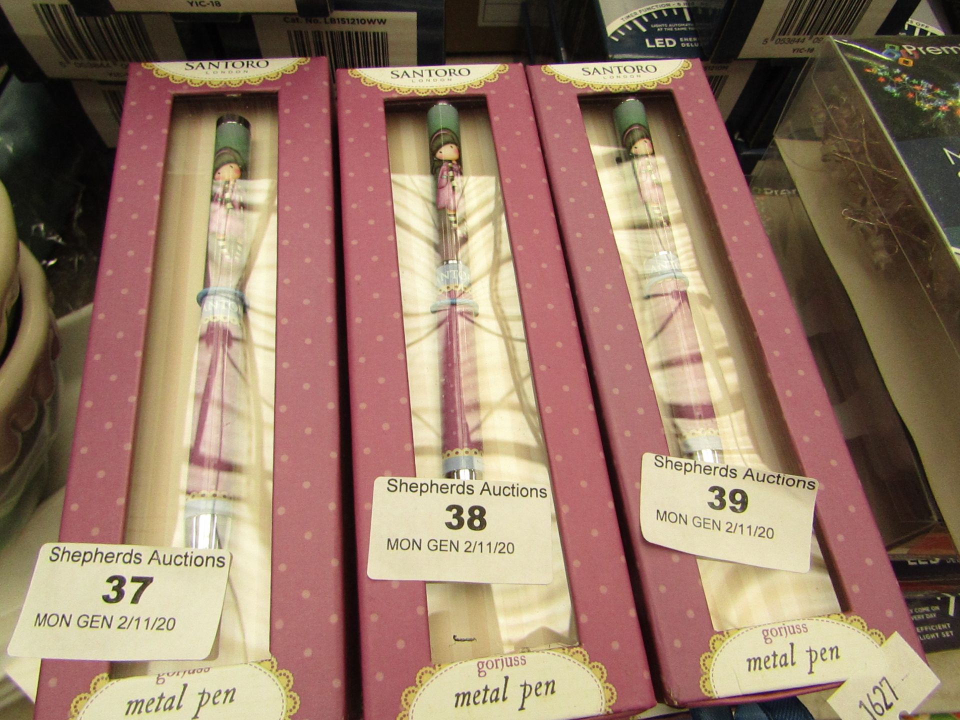 8x Santoro London Gorjuss - Metal BallPoint Pen (Little Strong) - New & Boxed. RRP £9.99 Each.