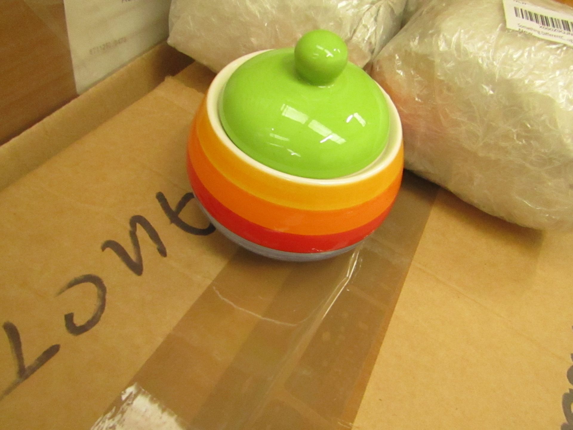 4 x Rainbow Design Sugar Bowls. New