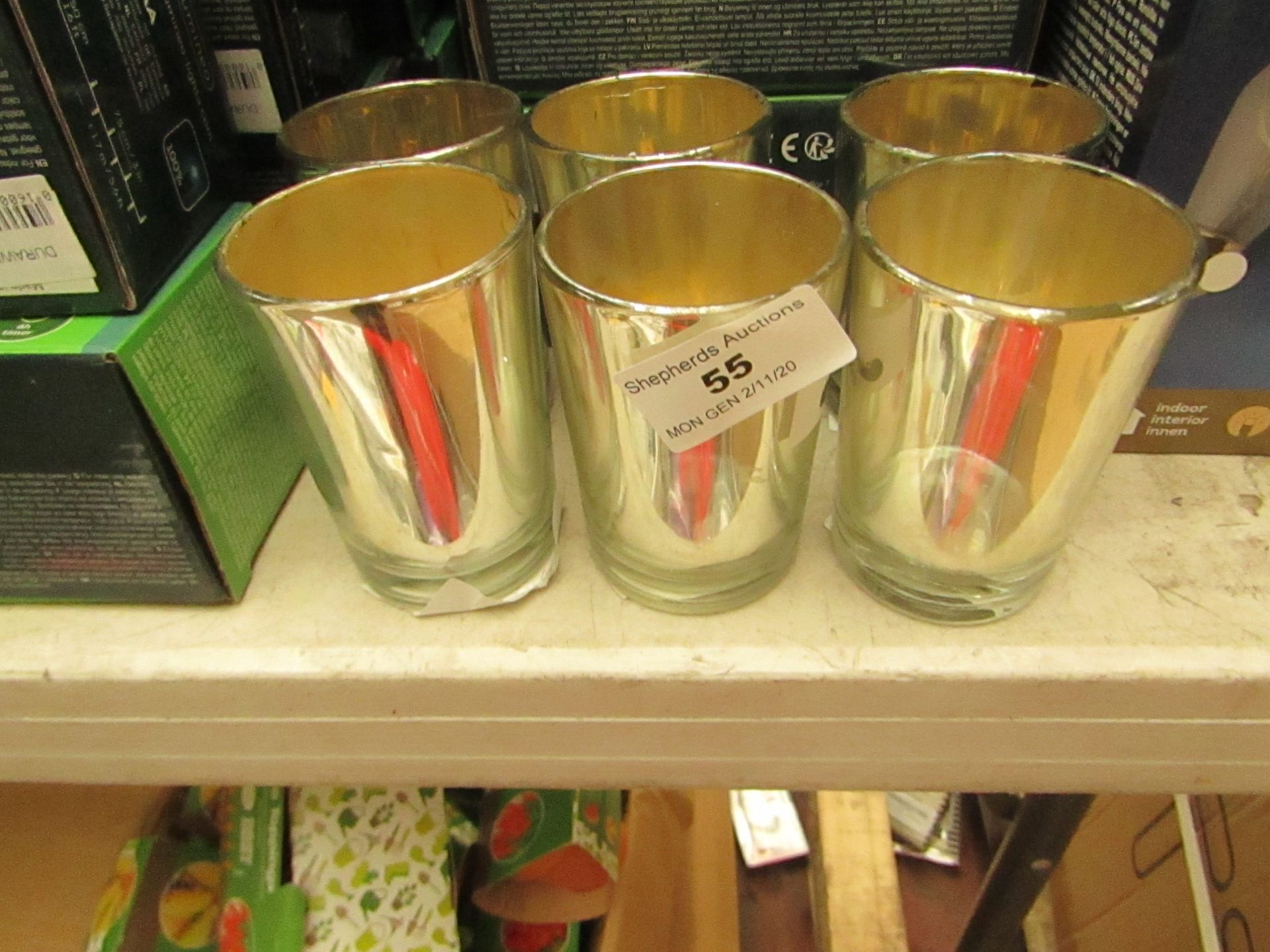 6x Mercury Votive Candle Holder - All Good Condition.