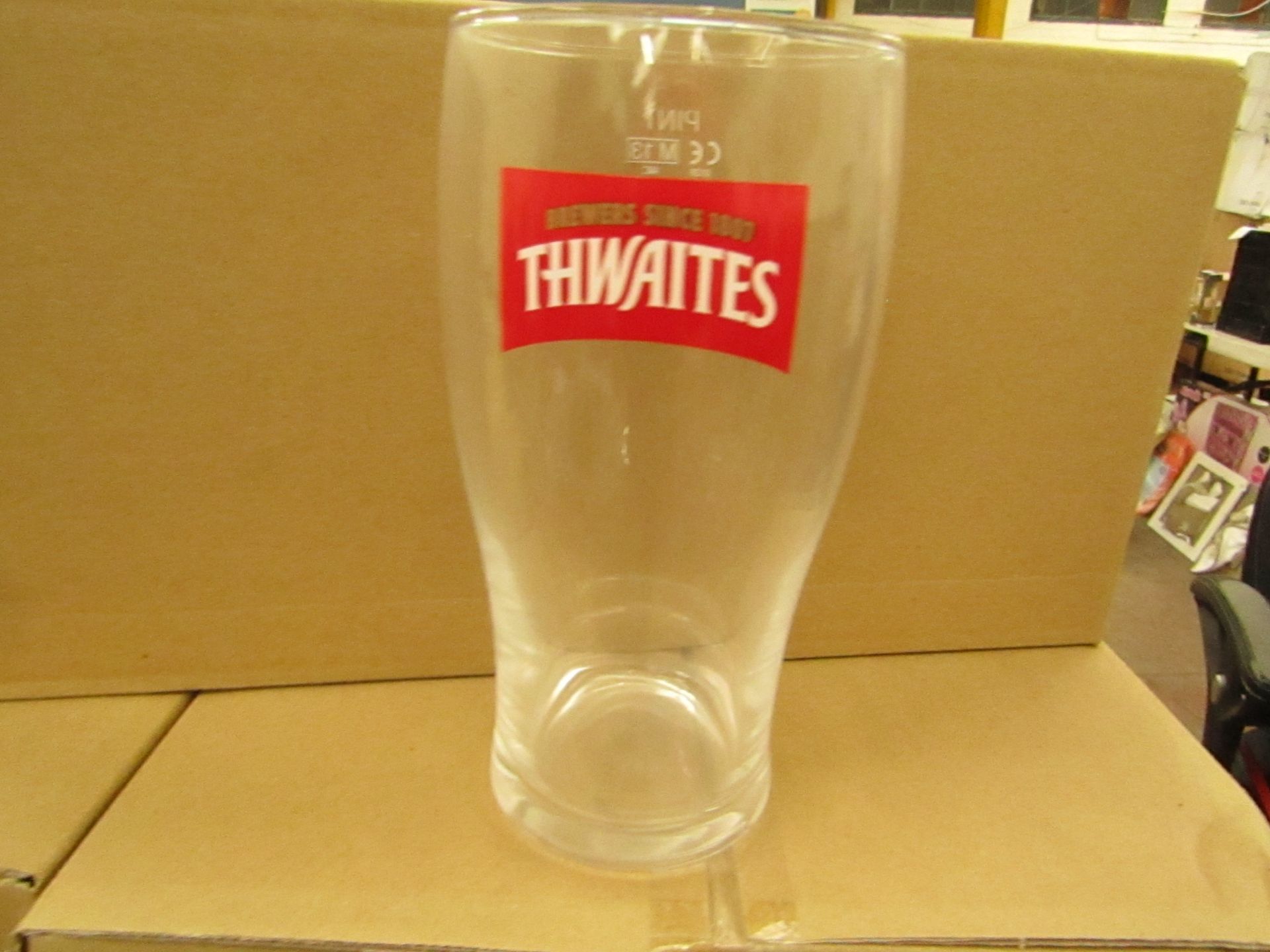 24 x Thwaites Pint Glasses. New & Boxed