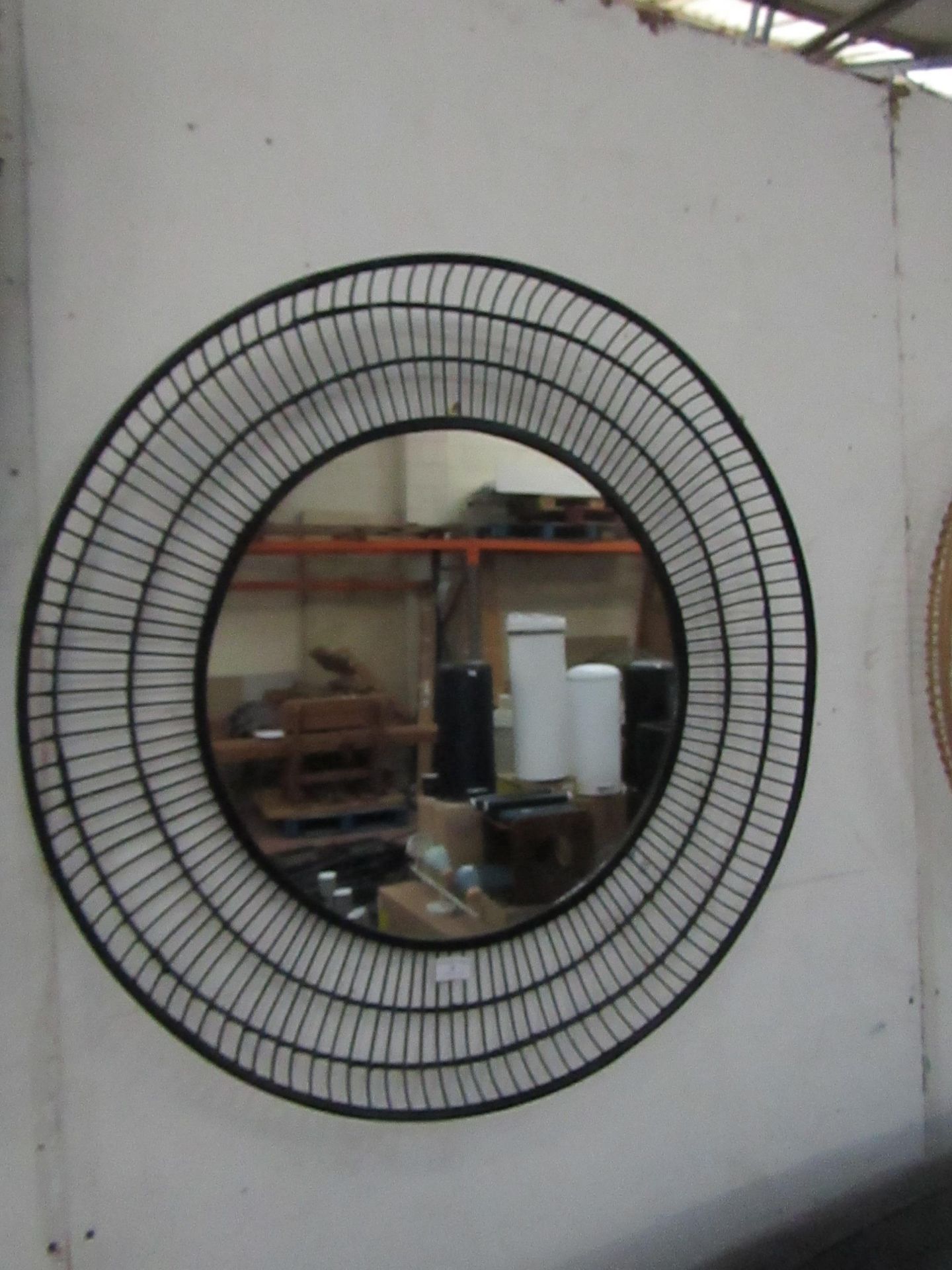 | 1X | MADE.COM WALL MIRROR IN BLACK 80CM DIAMETER | NO BOX, MAY HAVE SLIGHT MARKS |