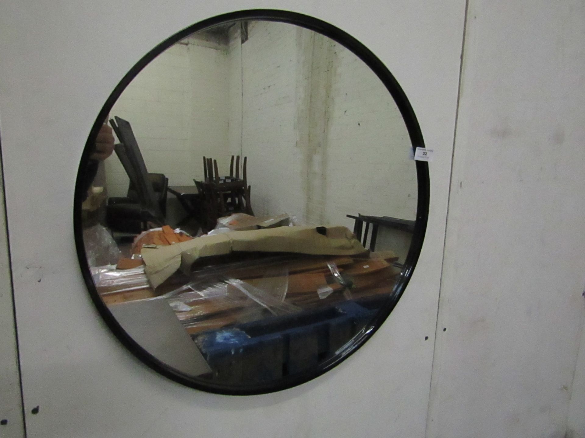 | 1X | MADE.COM ESSENTIALS BEX ROUND MIRROR 55CM | WITH BOX THE MIRROR IS NOT DAMAGED BUT NEEDS