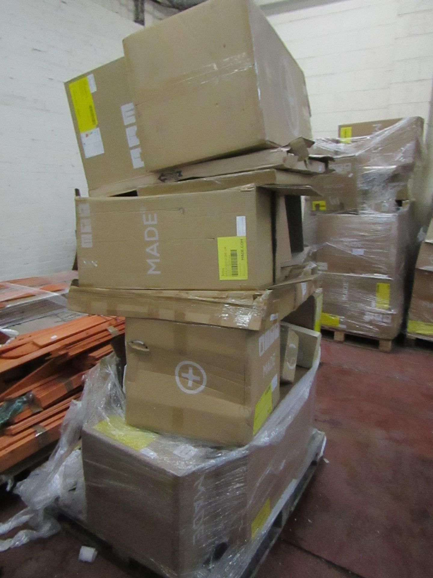 | 1X | PALLET OF MADE.COM RAW CUSTOMER RETURNS, THE PALLET IS OVER 6FT TALL, THE PALLET CAN