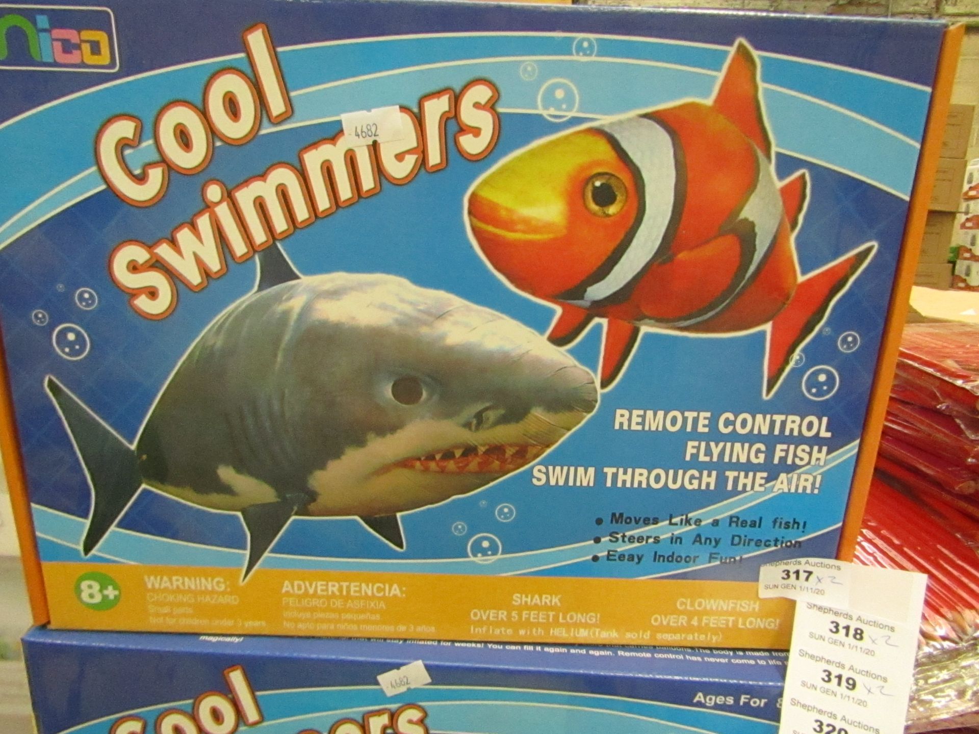 2 x Nico Cool Swimmers Remote Controlled Flying Fish. New & Boxed