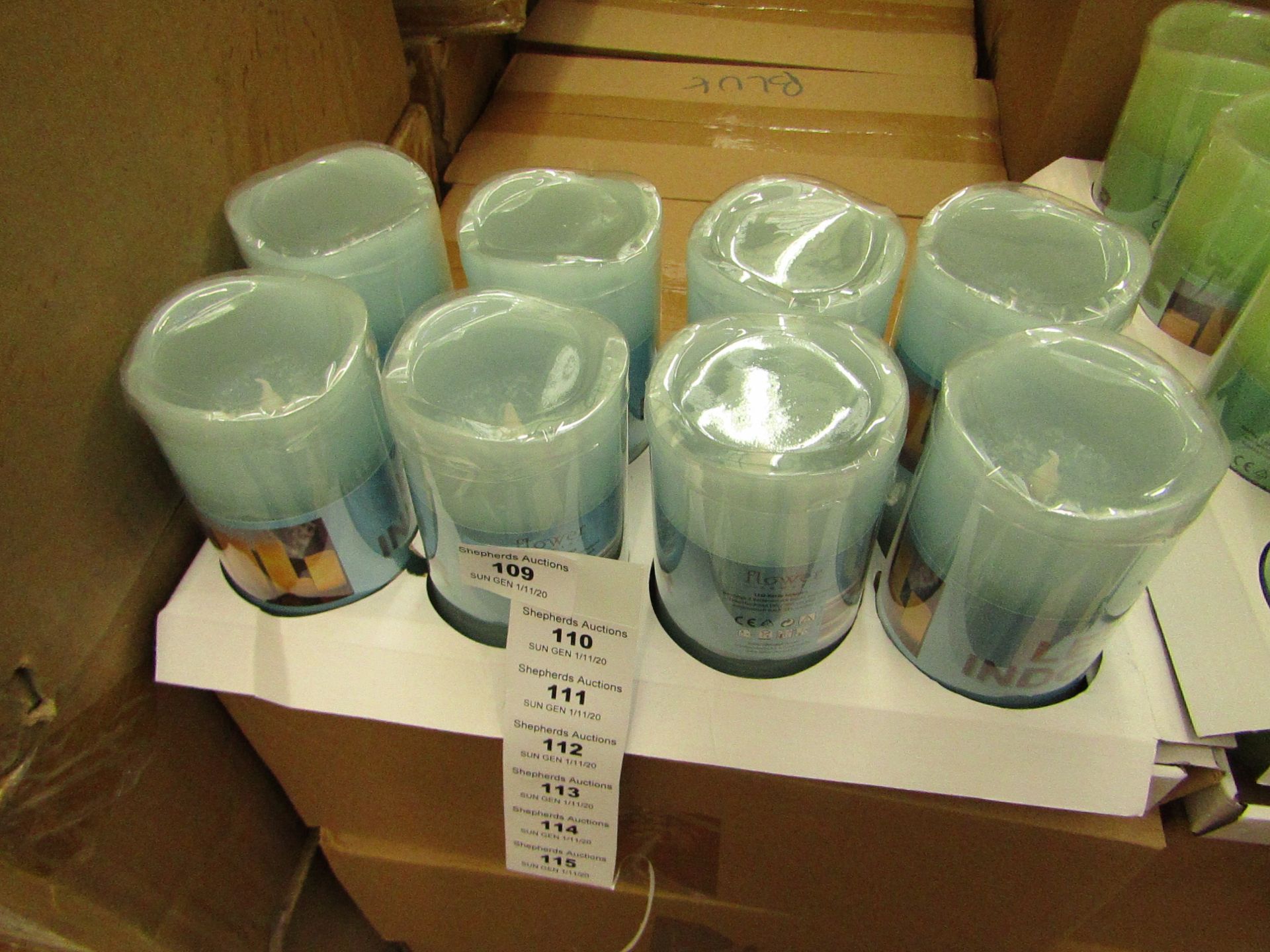 8 x LED Indoor Battery operated Candles. New & Boxed. See Image For Colour