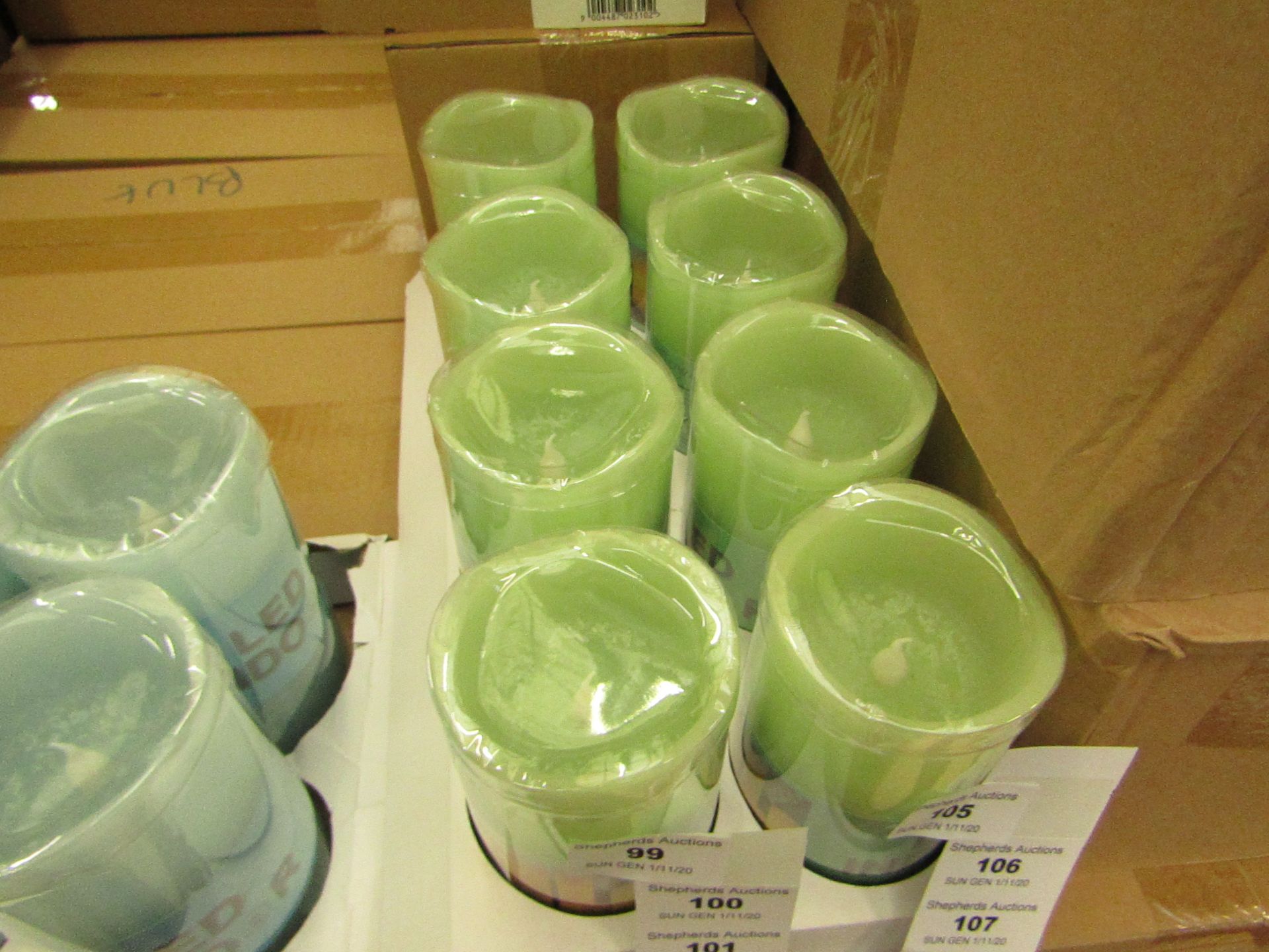 8 x LED Indoor Battery operated Candles. New & Boxed. See Image For Colour