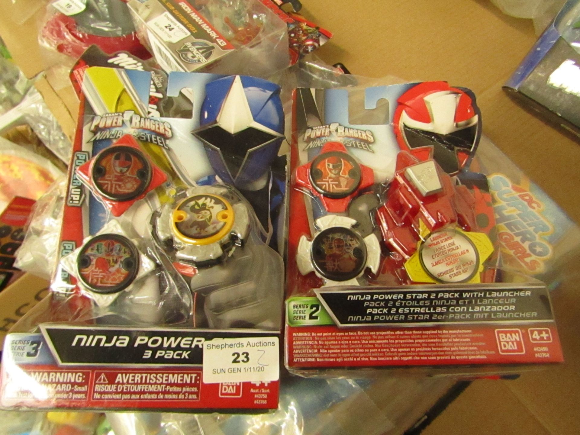 2 Items Being a Power rangers Ninja 2 Pack with Launcher & Ninja power 3 Pack. New