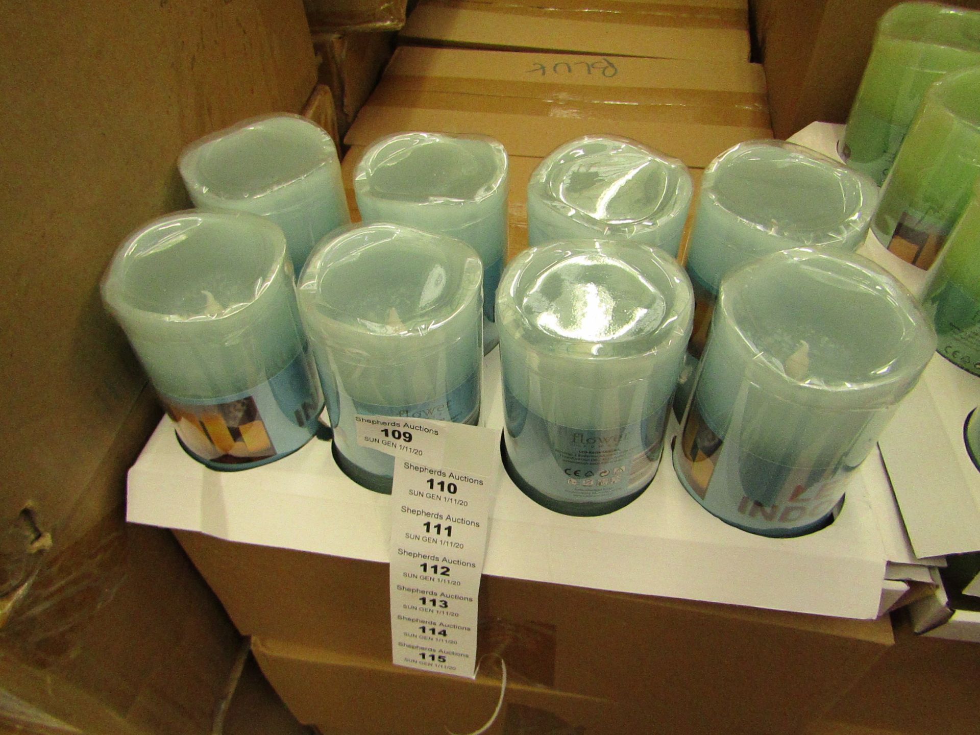 8 x LED Indoor Battery operated Candles. New & Boxed. See Image For Colour