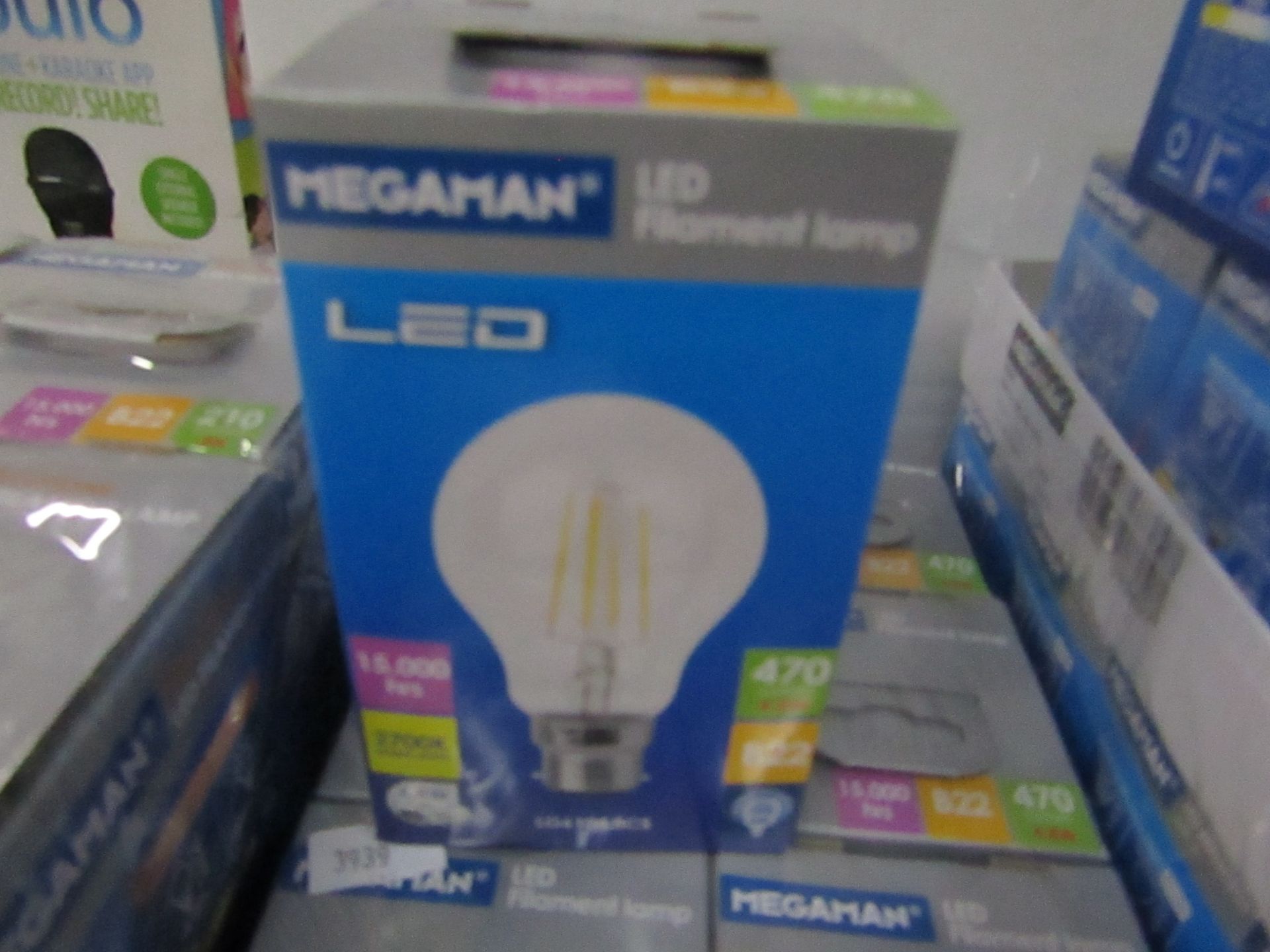 Megaman LED Filament bulb, new and boxed. B22 / 15,000Hrs / 470 Lumen