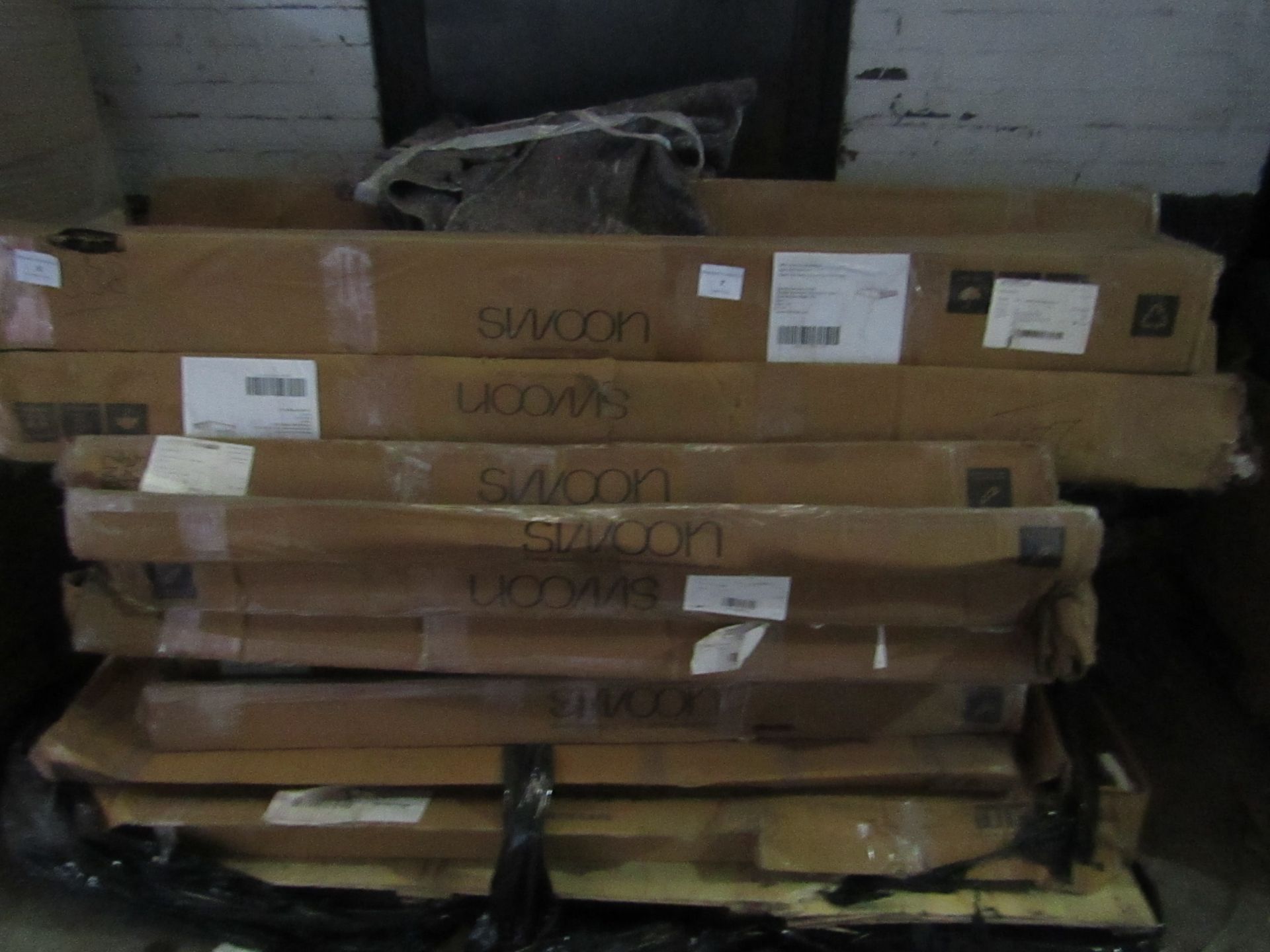 | 1X | PALLET OF SWOON BED PARTS, UNSURE IF ANY MATCH OR MAKE COMPLETE BEDS |