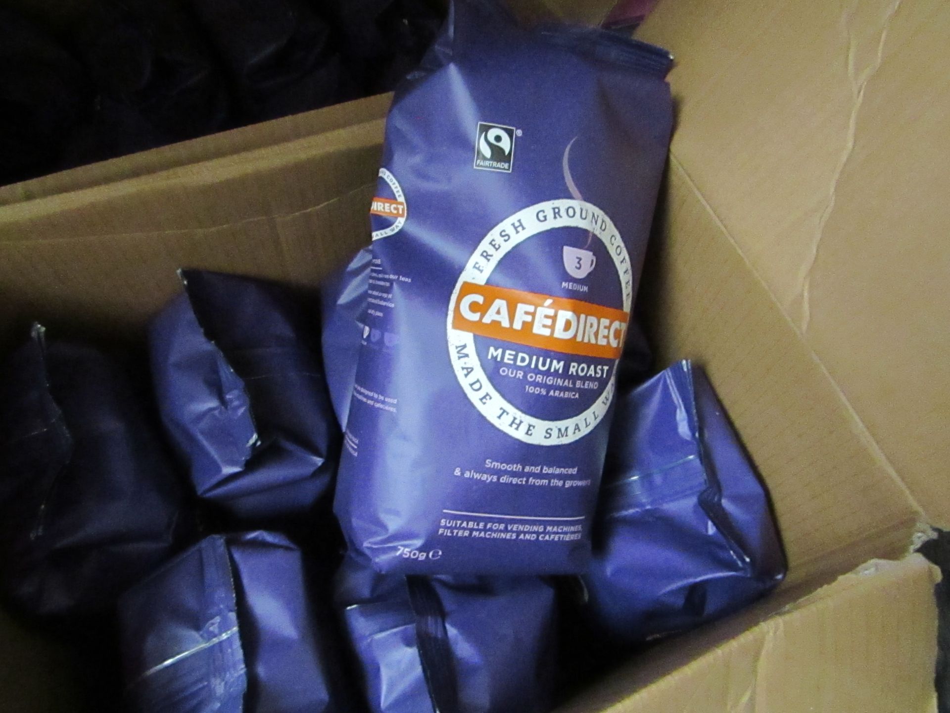 2x 750g bags of Cafedirect - Medium Roast Fresh Ground Coffee (Strength 3) - All Packaged, RRP £10