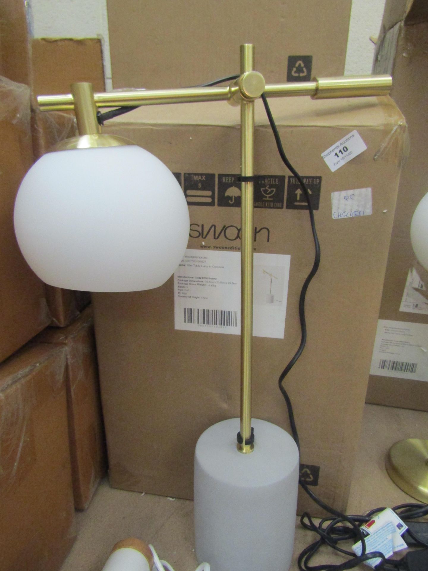 | 1X | RHE TABLE LAMP IN CONCRETE | UNCHECKED AND BOXED | RRP £89 |