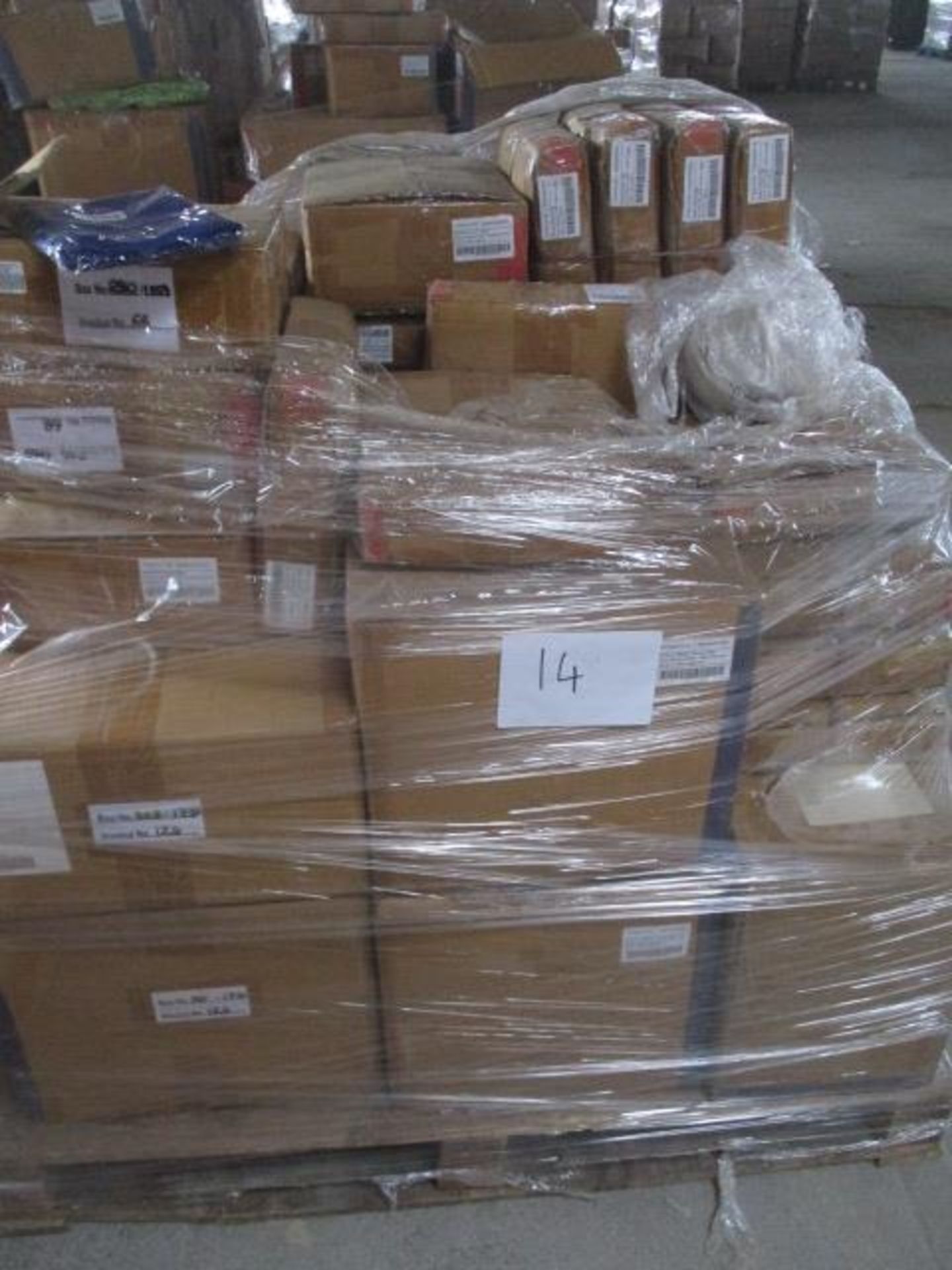 14 x Pallet as seen , will contain a variety of assorted packaging items , unmanifested . See lot