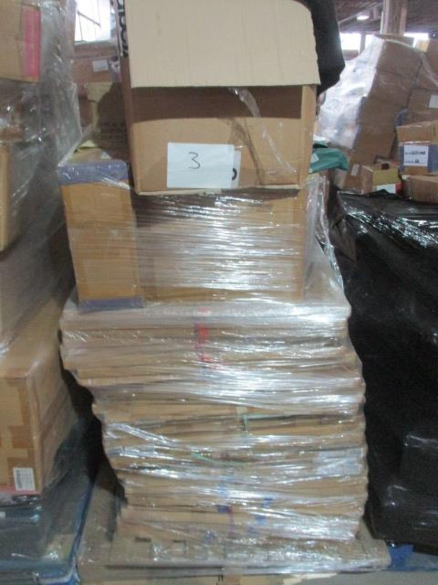 3 x Pallet as seen , will contain a variety of assorted packaging items , unmanifested . See lot 0