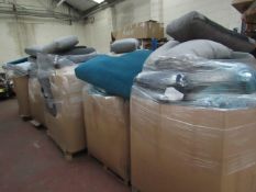 8x Pallets of Swoon Seat and Back Cushions, all different sizes and colours, these are the