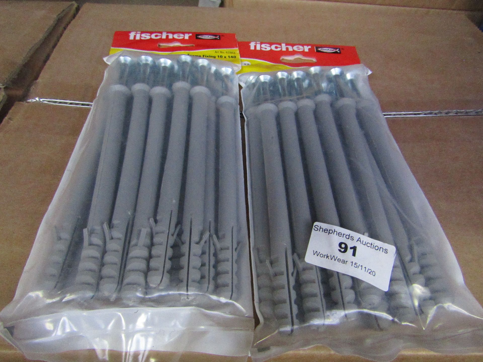 2x Fischer - Frame Fixing 10 x 140 (Packs of 12) - All Unused & Packaged.