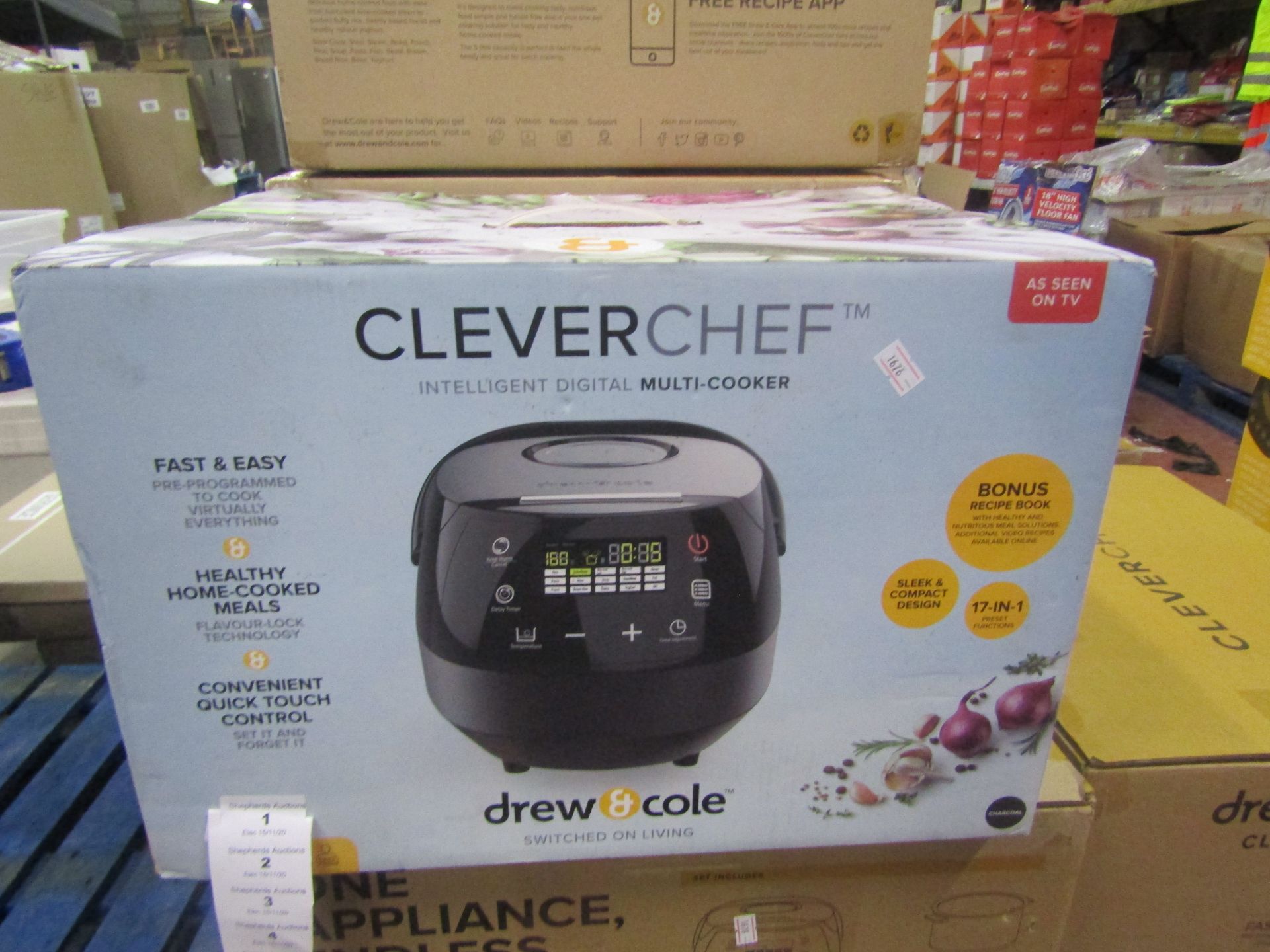 | 1X | DREW AND COLE CLEVER CHEF | BOXED AND REFURBISHED | NO ONLINE RESALE | SKU - | RRP £69.99 |