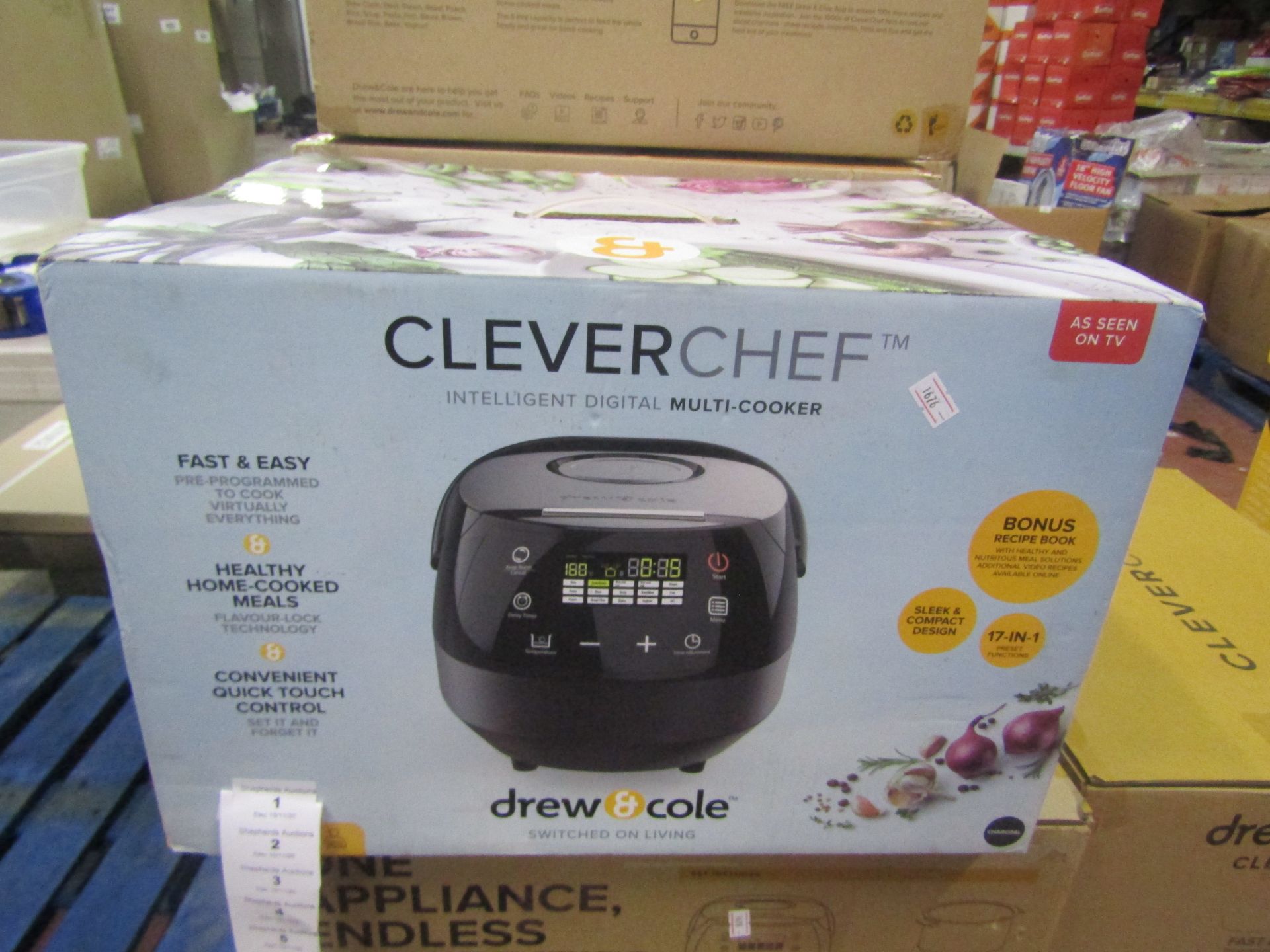 | 1X | DREW AND COLE CLEVER CHEF | BOXED AND REFURBISHED | NO ONLINE RESALE | SKU - | RRP £69.99 |