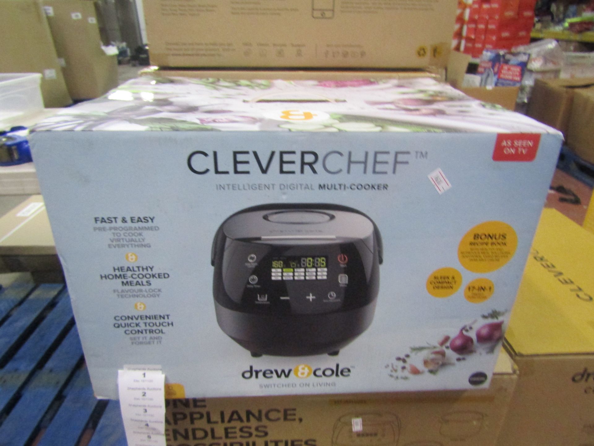 | 1X | DREW AND COLE CLEVER CHEF | BOXED AND REFURBISHED | NO ONLINE RESALE | SKU - | RRP £69.99 |