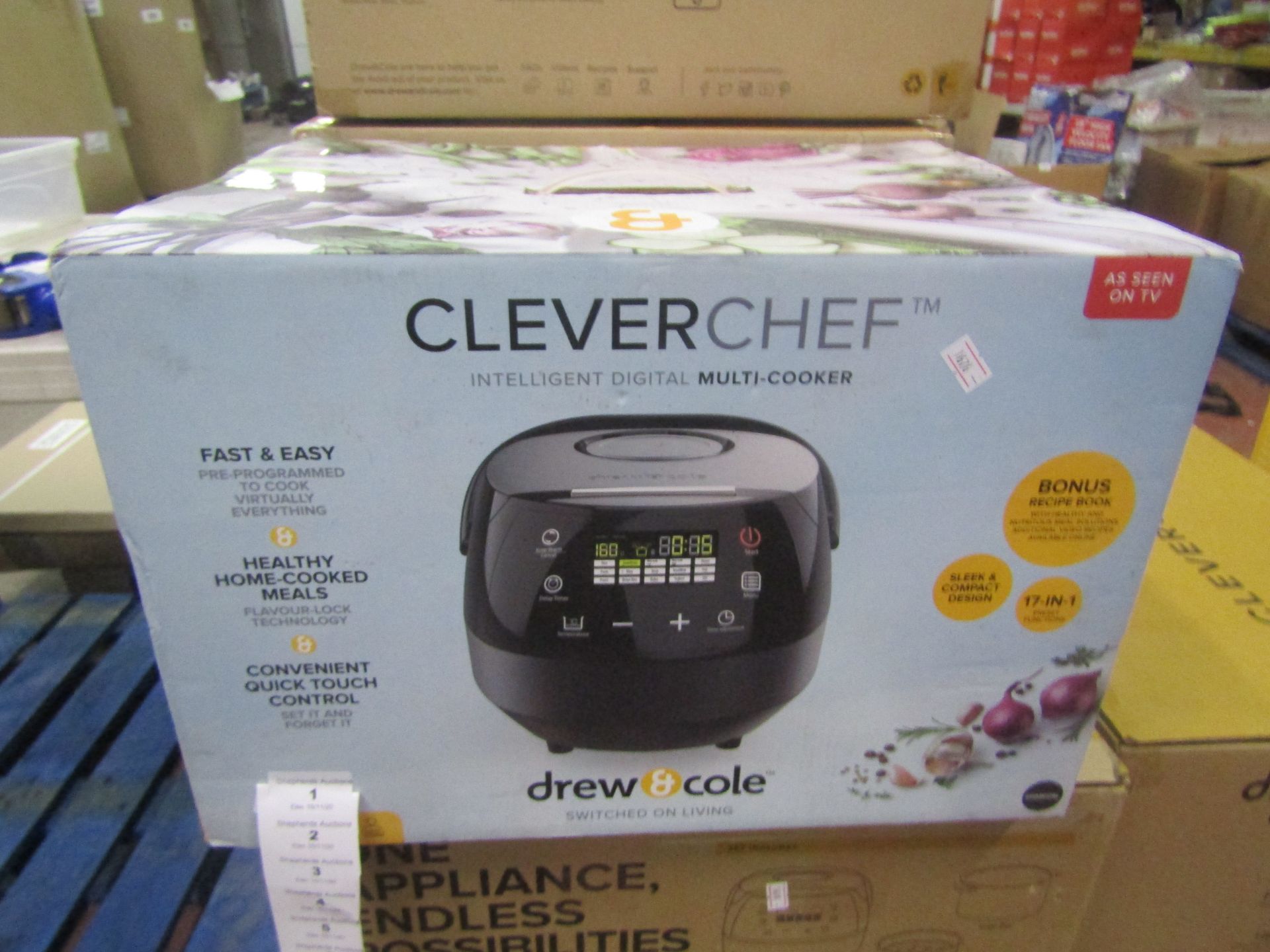 | 1X | DREW AND COLE CLEVER CHEF | BOXED AND REFURBISHED | NO ONLINE RESALE | SKU - | RRP £69.99 |