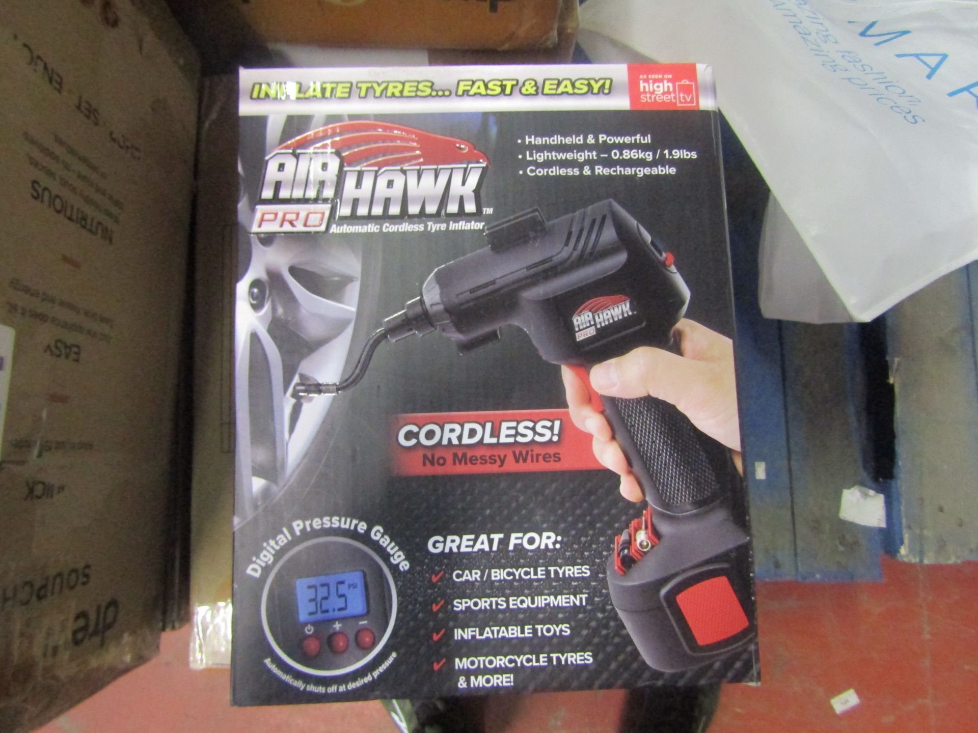 | 1X | AIR HAWK PRO CORDLESS TYRE INFLATOR | REFURBISHED AND BOXED | NO ONLINE RE-SALE | SKU