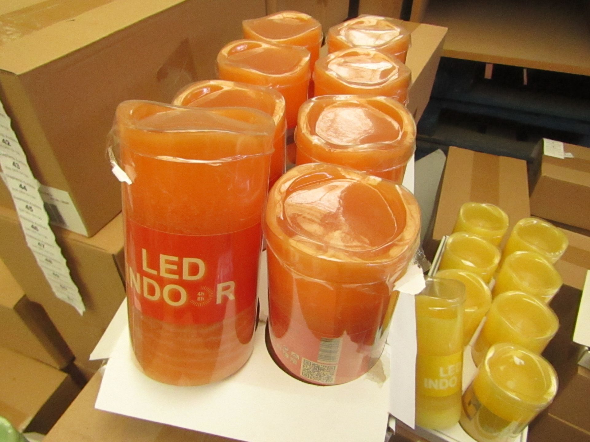 Box of 8 LED Battery Operated Candles. New & Boxed. See Image For Colour