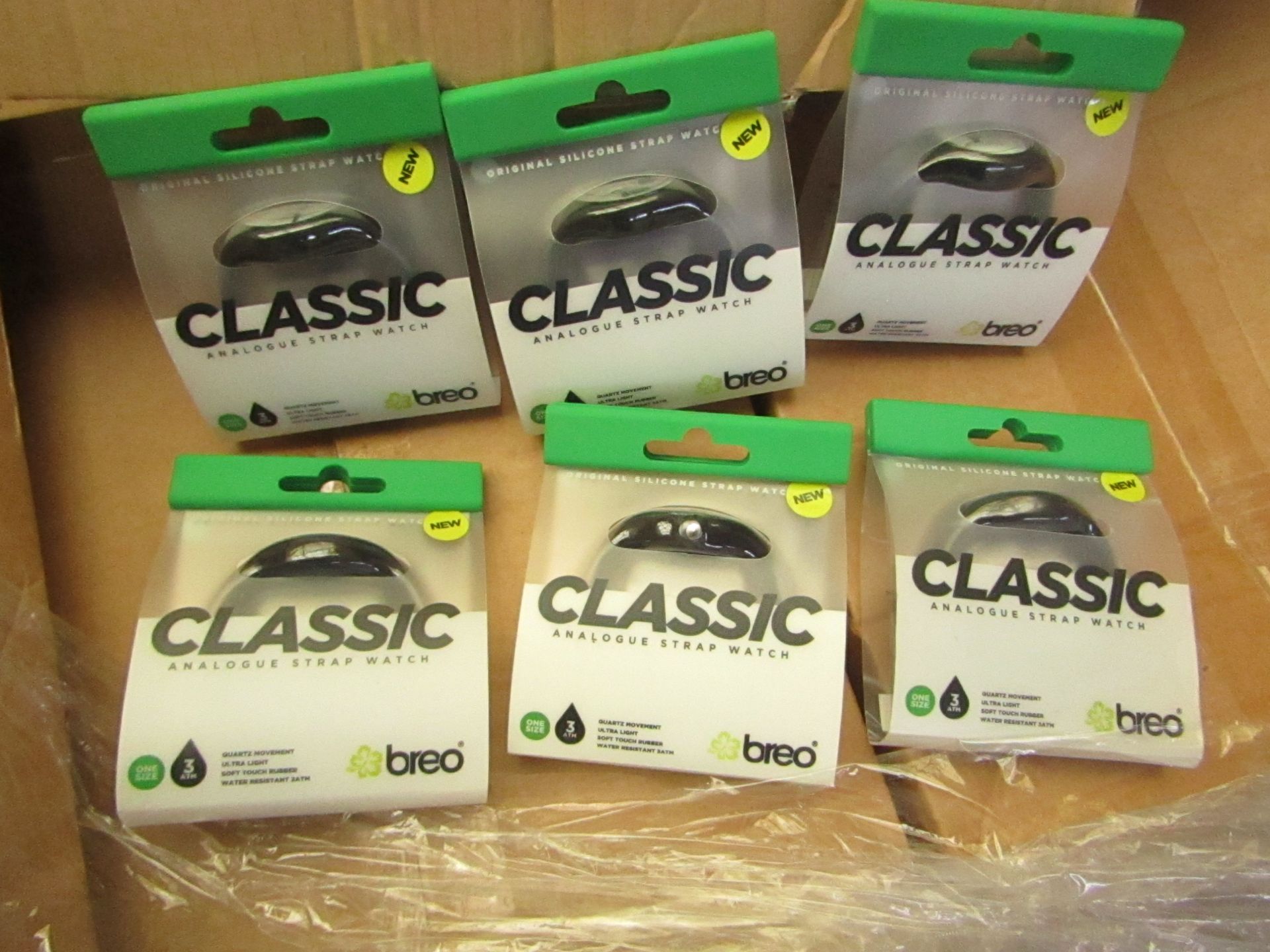 6 x Breo Classic Analogue Strap Watch. Packaged but untested