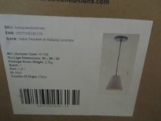 | 1X | SWOON HEBE PENDANT LIGHT IN NATURAL CONCRETE | UNCHECKED AND IN ORIGINAL BOX | RRP £69 |