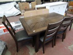 Whaslen 7 piece extending dining set, ex display, has a couple of scratches on the table top,