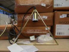 | 1X | SWOON MIDI TRIANGLE PENDANT LIGHT IN BRASS | UNCHECKED AND BOXED | RRP £79 |