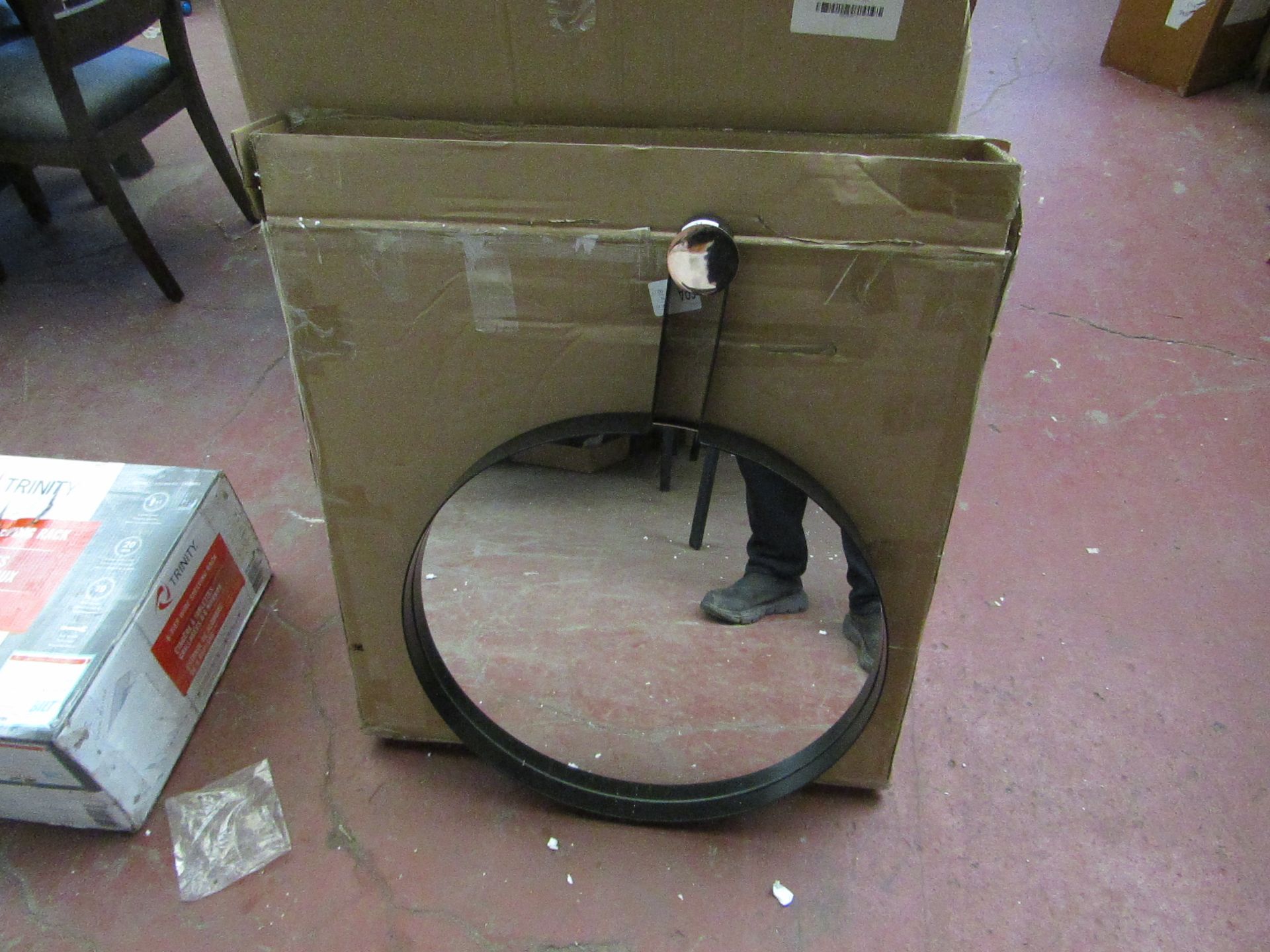 | 1X | MADE.COM 60CM ROUND WALL MIRROR | LOOKS IN GOOD CONDITON WITH ORIGINAL BOX |