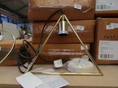 | 1X | SWOON MIDI TRIANGLE PENDANT LIGHT IN BRASS | UNCHECKED AND BOXED | RRP £79 |