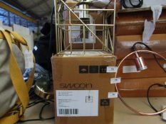 | 1X | SWOON ELIELE PENDANT LIGHT IN BRASS | UNCHECKED AND BOXED | RRP £79 |
