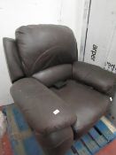 Costco leather power recliner arm chair, untested and has a few faded parts