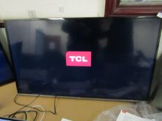 TCL 43EP658 43" TV. 4K. Comes with Stand & Remote. Powers on & Screen Shows TCL logo but Power Light